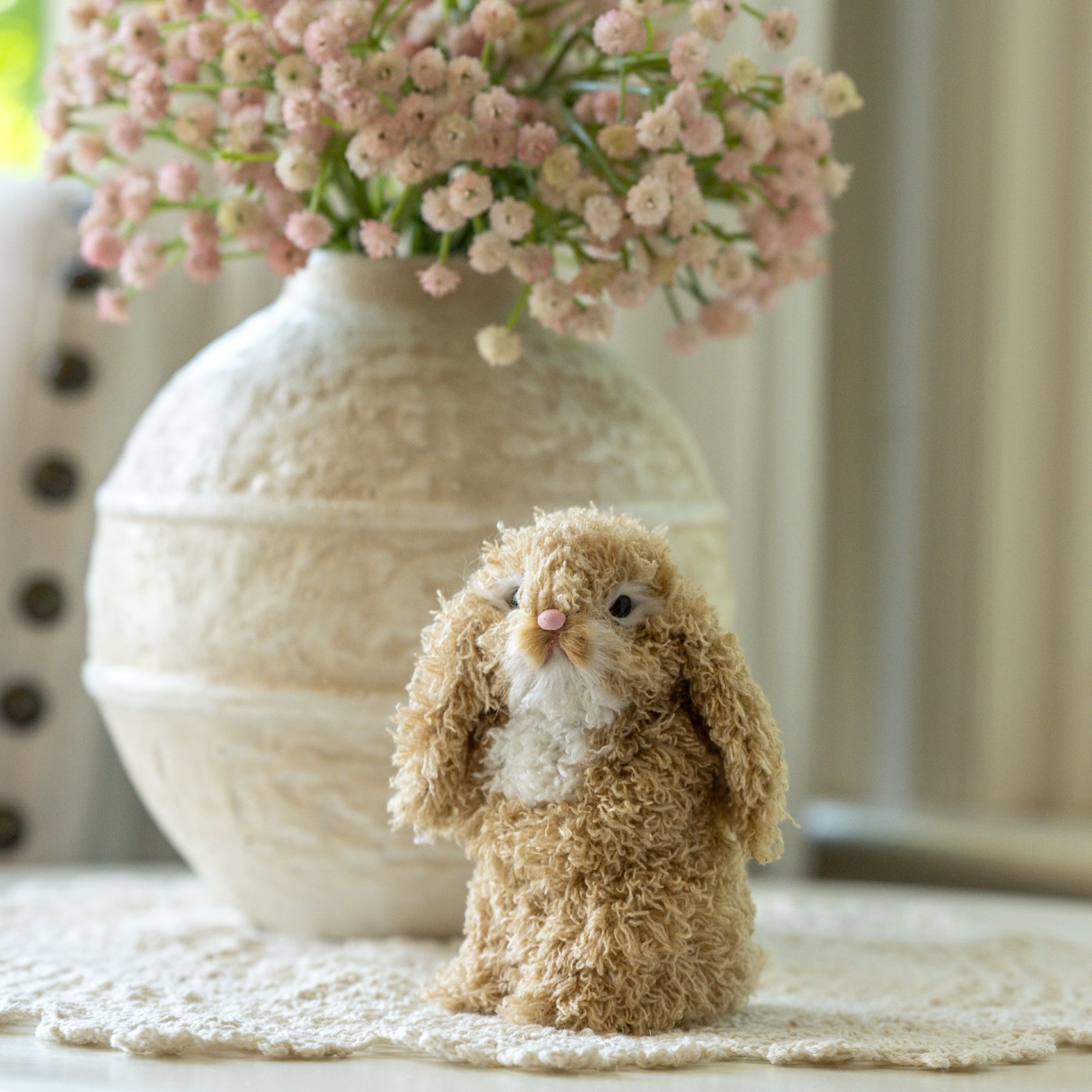 Sitting Beige Spring Bunny