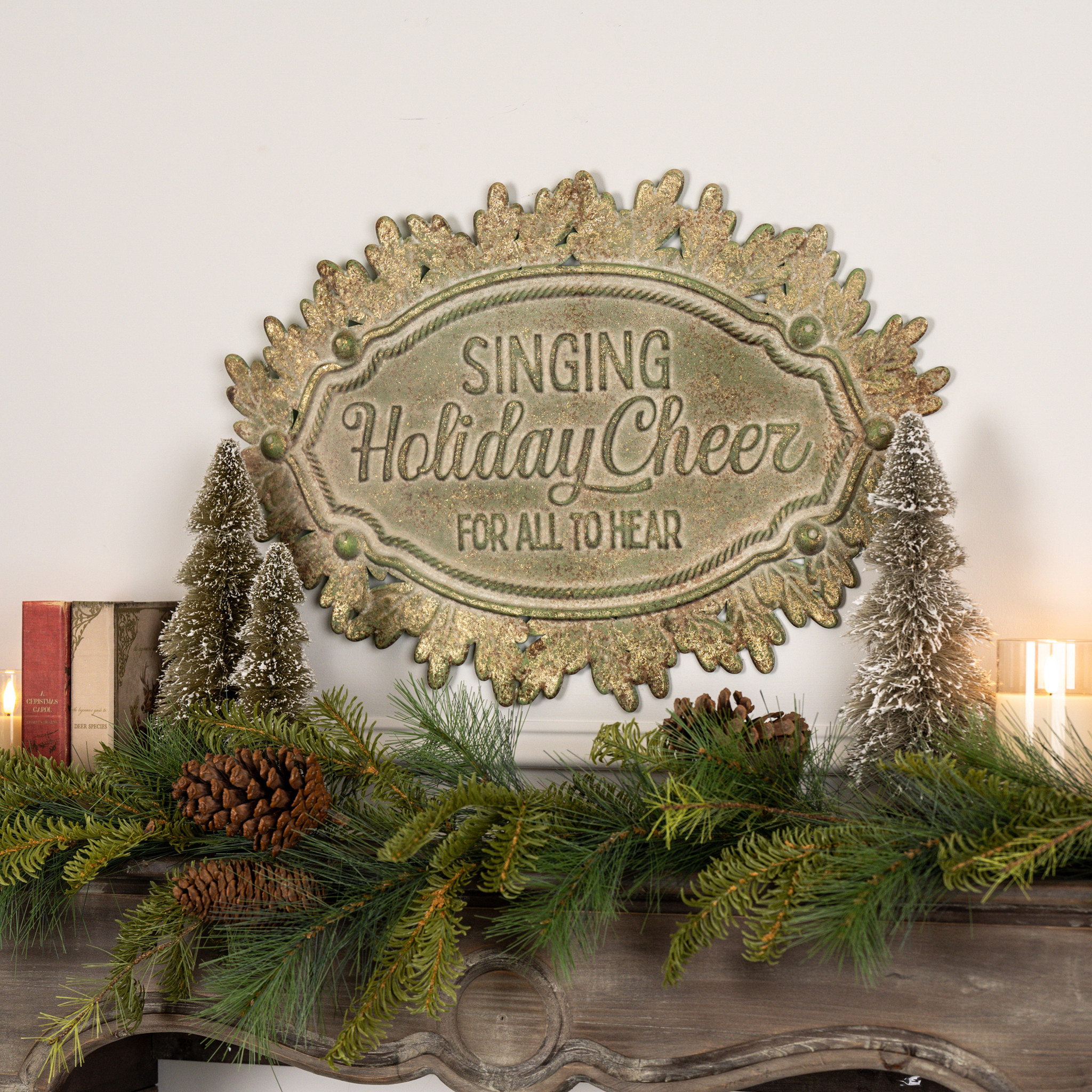 Aged Metal Holiday Cheer Sign — photo 1 of 2