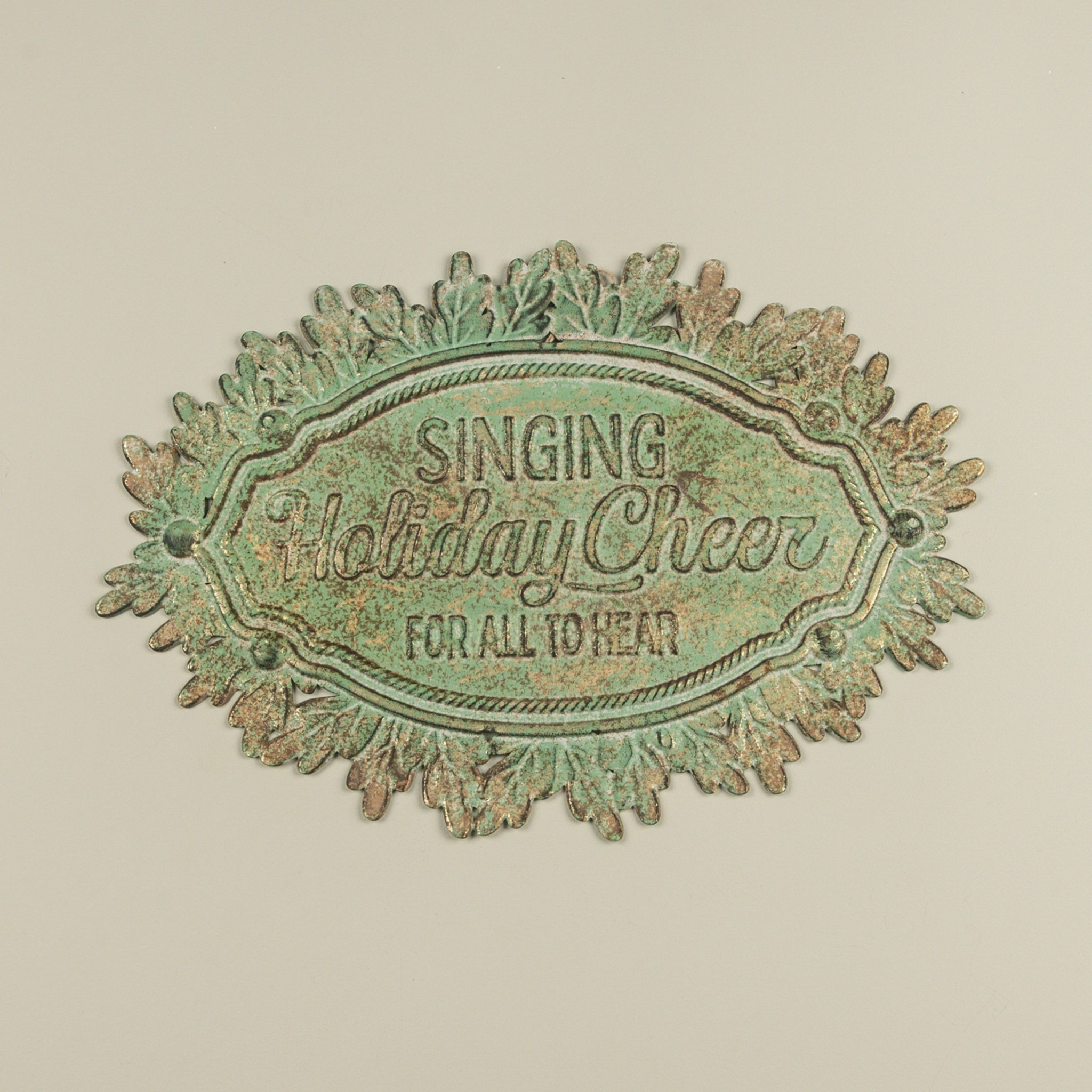 Aged Metal Holiday Cheer Sign, photo 2 of 3