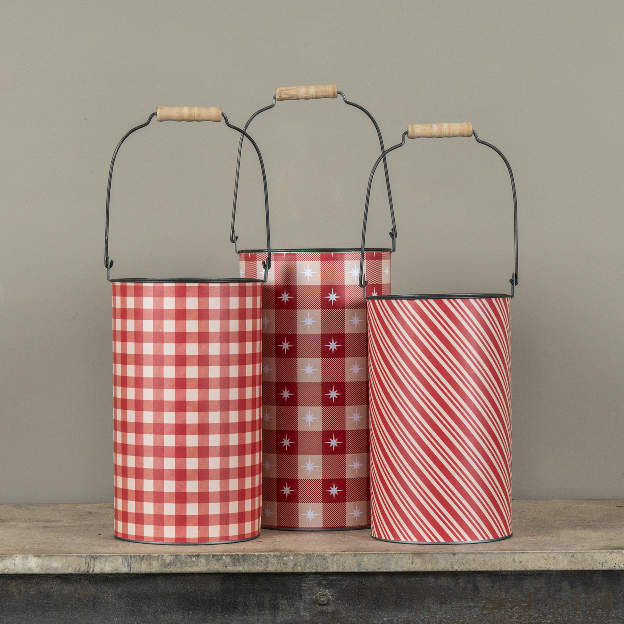 Jolly Moments Metal Buckets, Set of 3