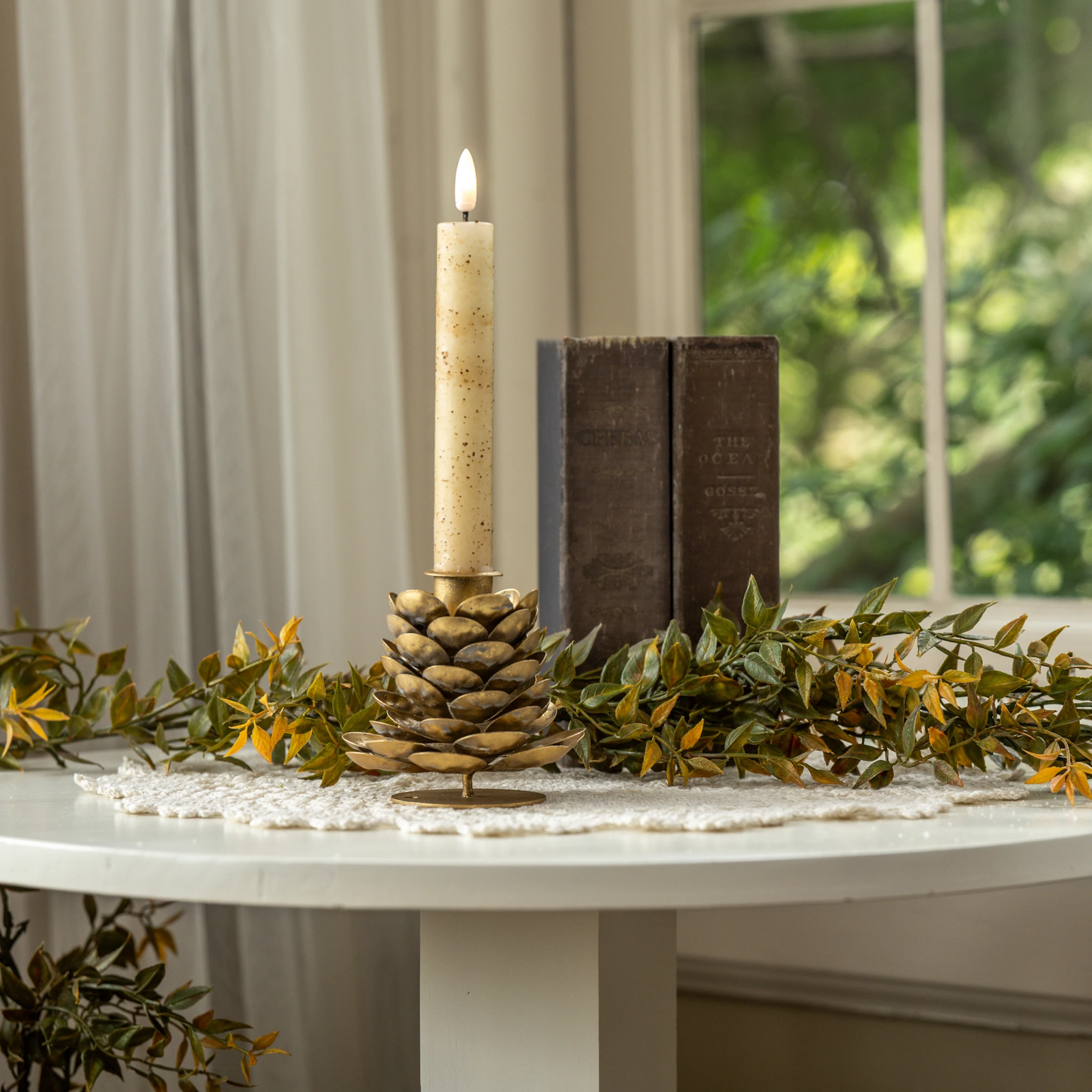 Bronze Pinecone Taper Candle Holder — photo 1 of 2