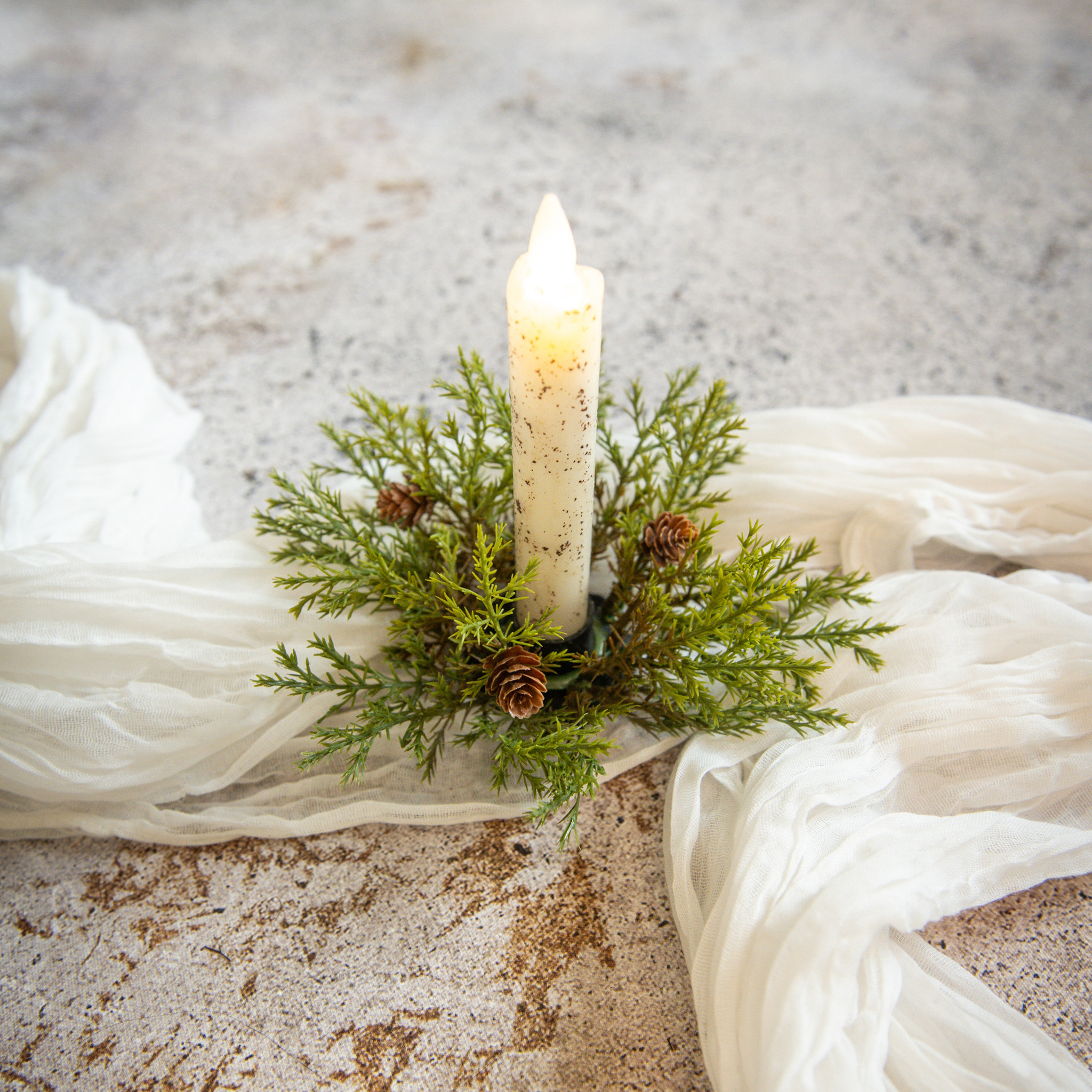 Prickly Pine Taper Candle Ring, photo 2 of 3