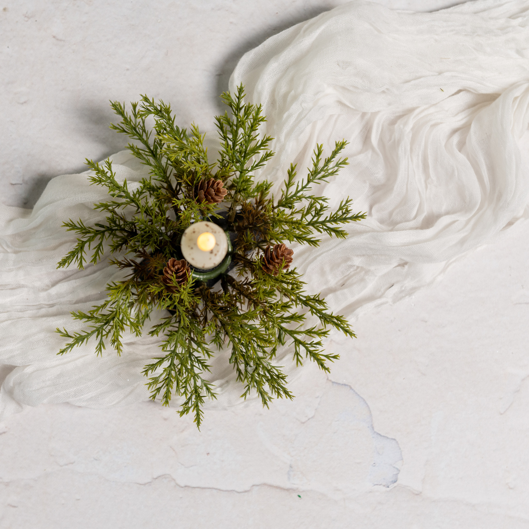 Prickly Pine Taper Candle Ring