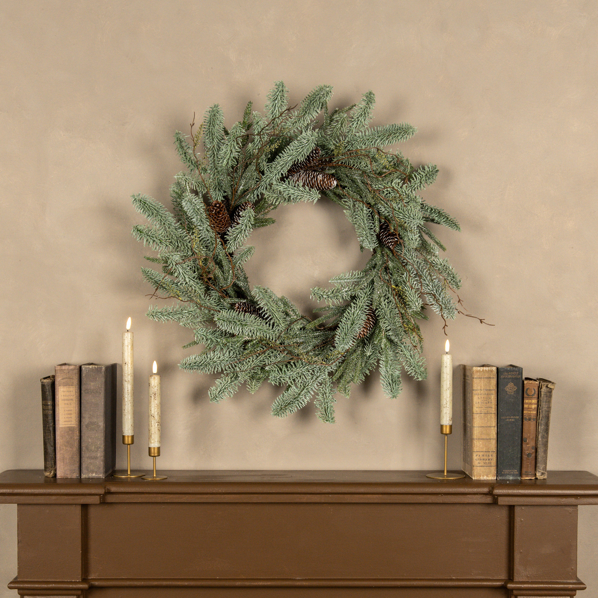 Icy Hemlock & Pine Wreath, 24"