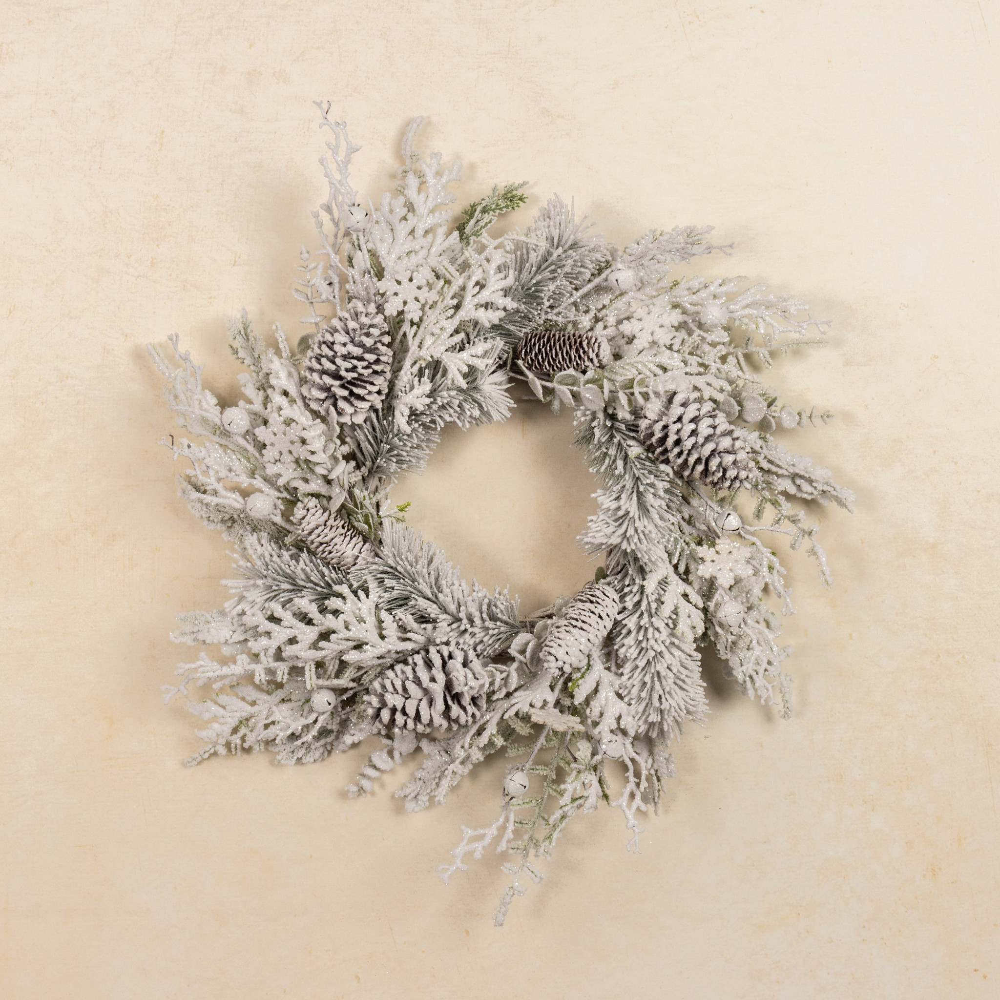 Snowy Pine with Pinecones & Snowflakes Wreath, 24", photo 2 of 3