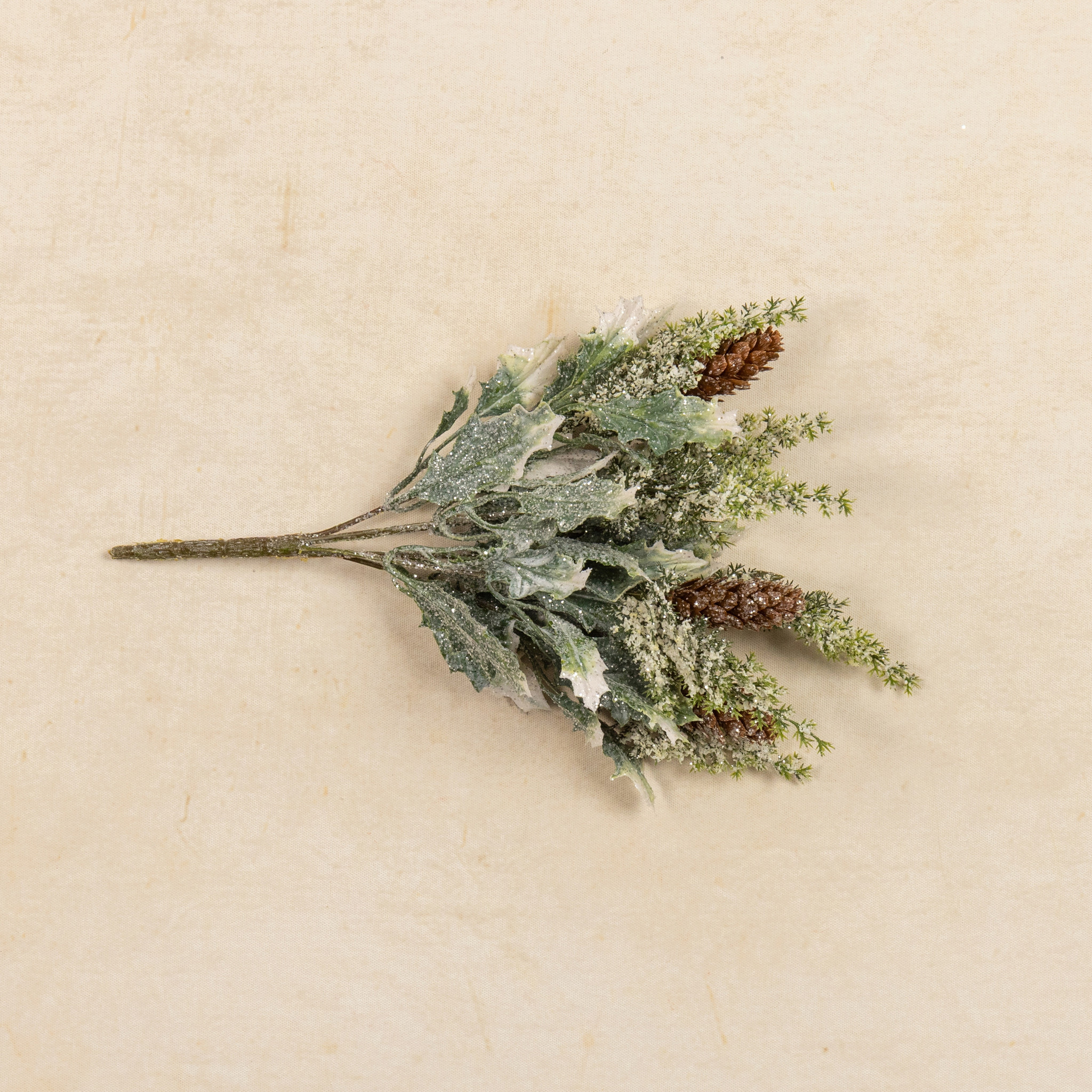 Frosted Holly with Pinecones Pick, 12", photo 5 of 6