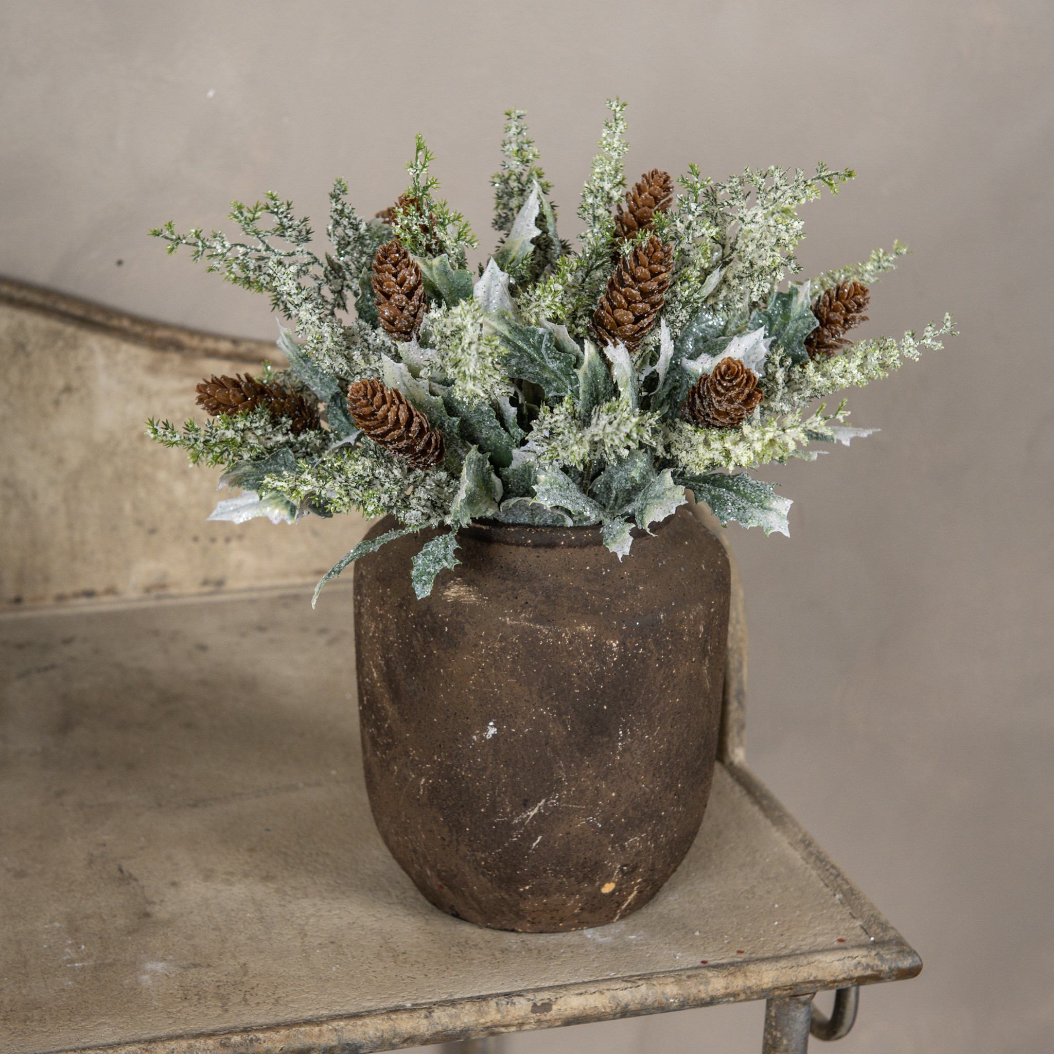 Frosted Holly with Pinecones Pick, 12", photo 2 of 6