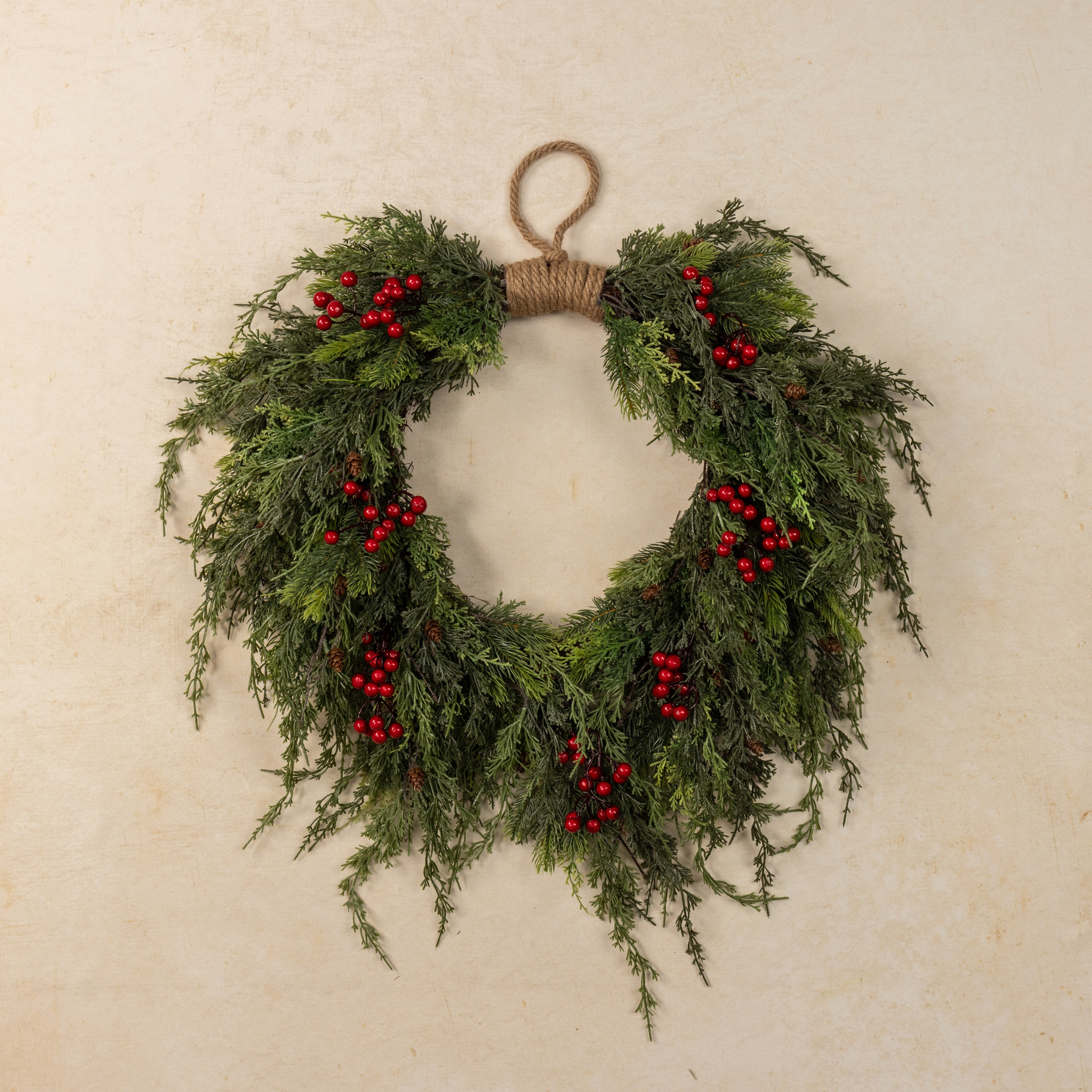 Pine, Cedar & Berries Hanging Wreath, 28", photo 3 of 4