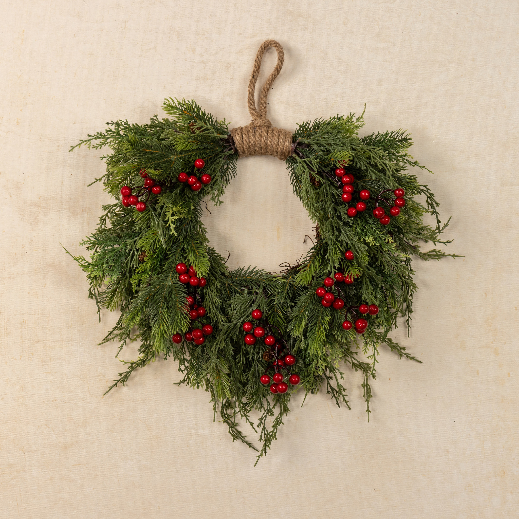 Pine, Cedar & Berries Hanging Wreath, 20", photo 3 of 5