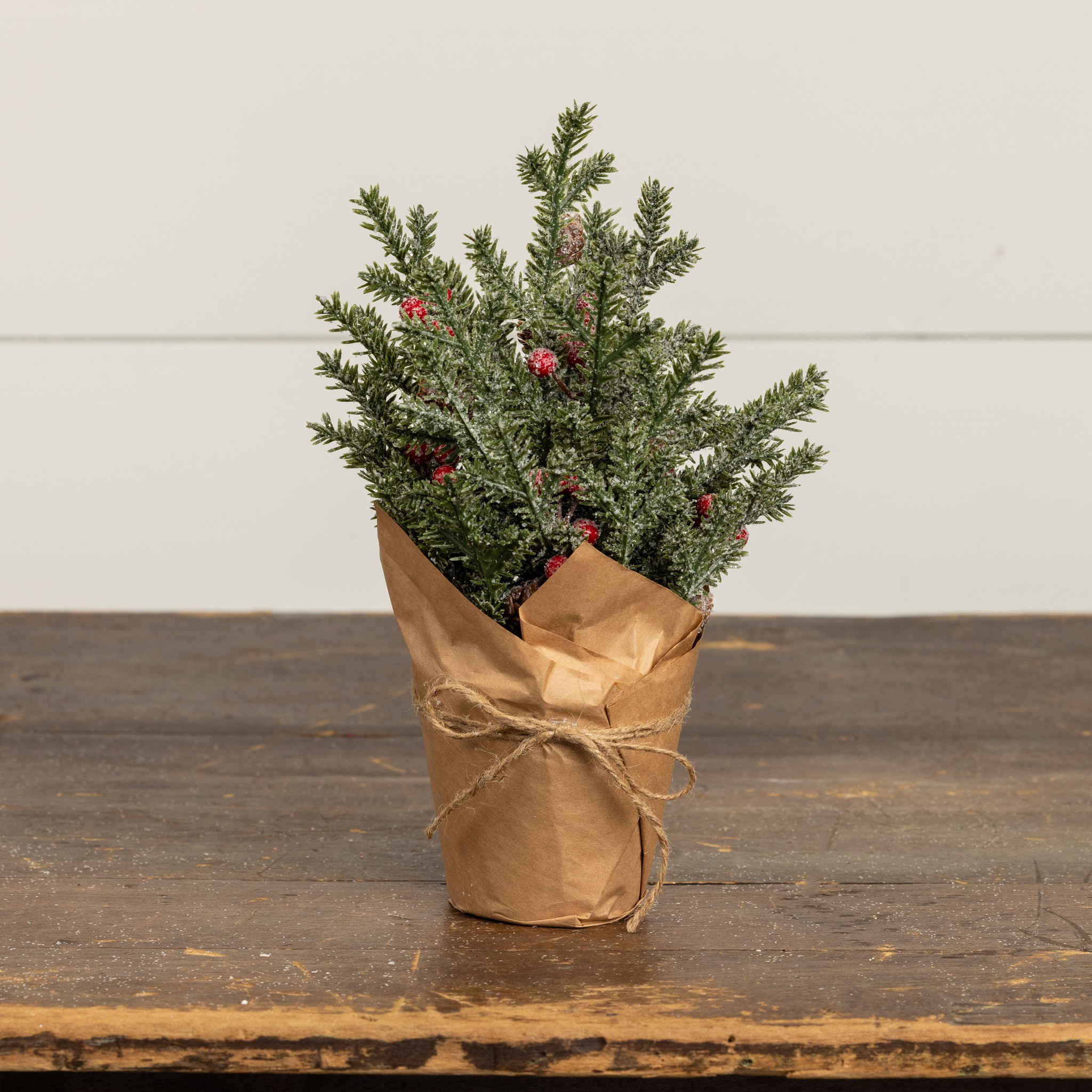 Icy Pine & Berries in Pot, 12"