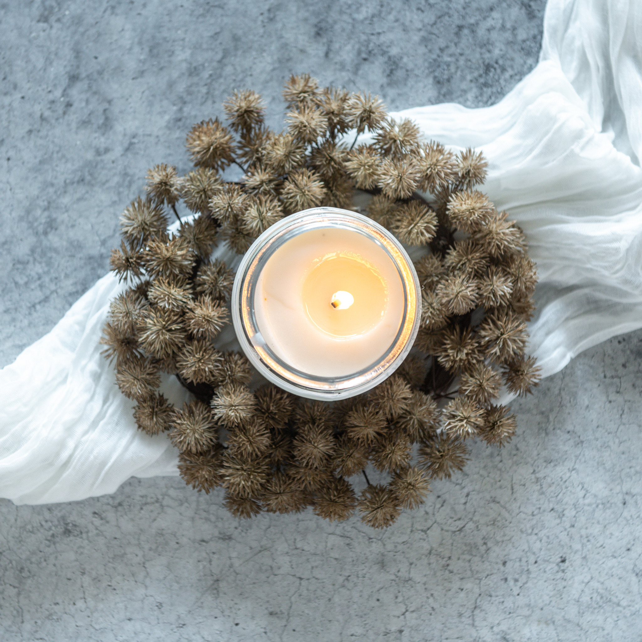 Brown Mini Chestnut Seed Candle Ring, 10", photo 2 of 4