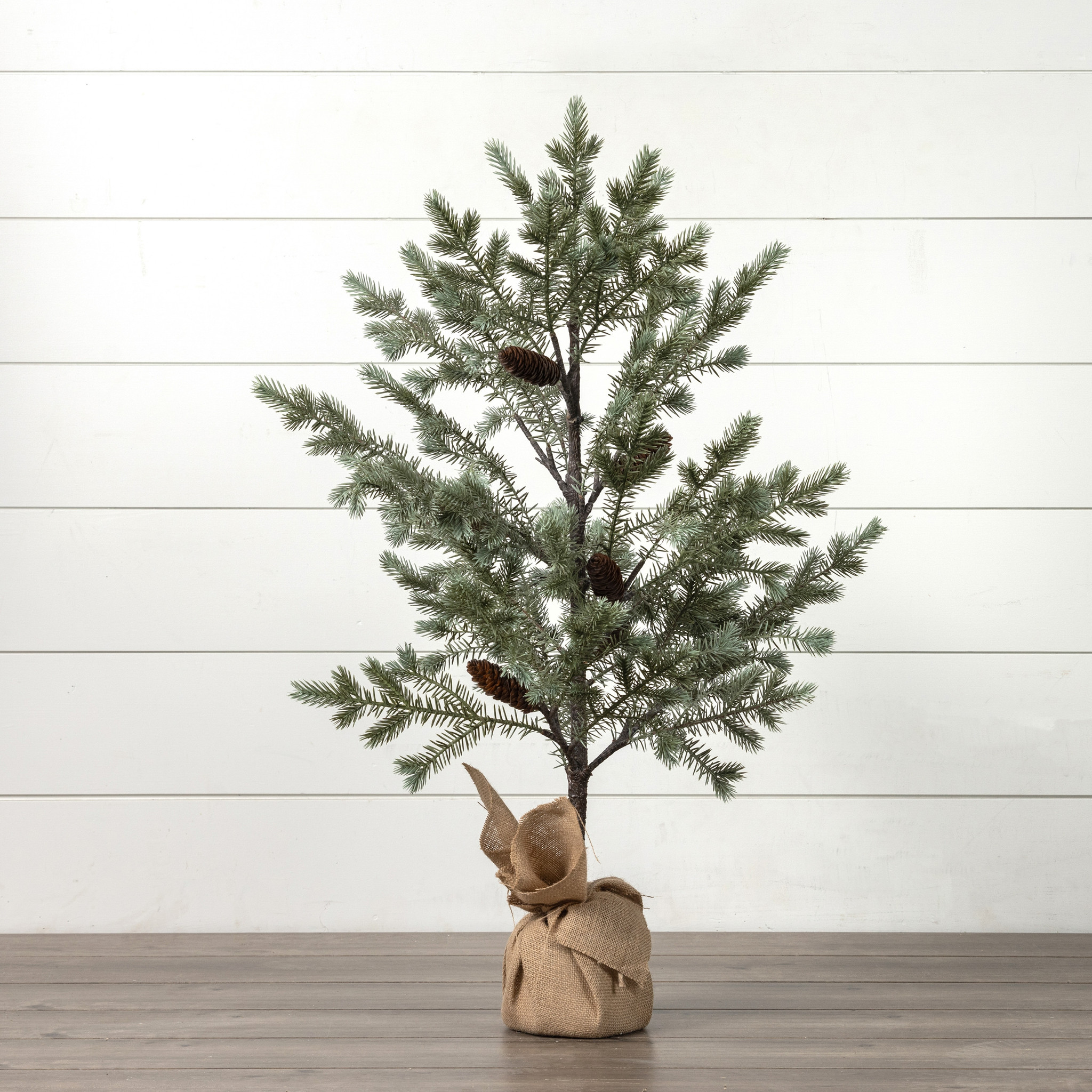 Alabaster Pine Tree with Burlap Base, 38", photo 2 of 3