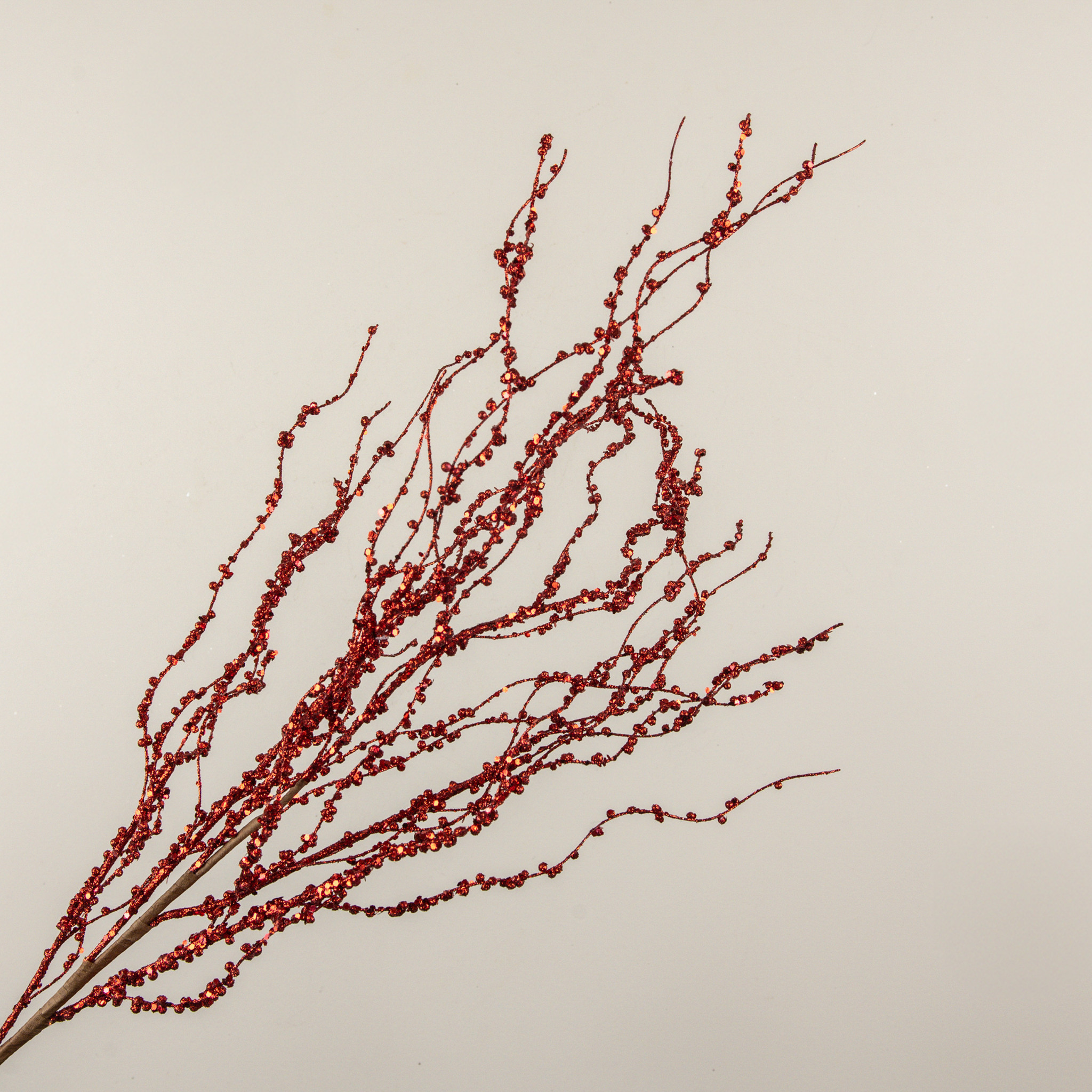 Red Glittered Branch with Berries, 41", photo 2 of 3
