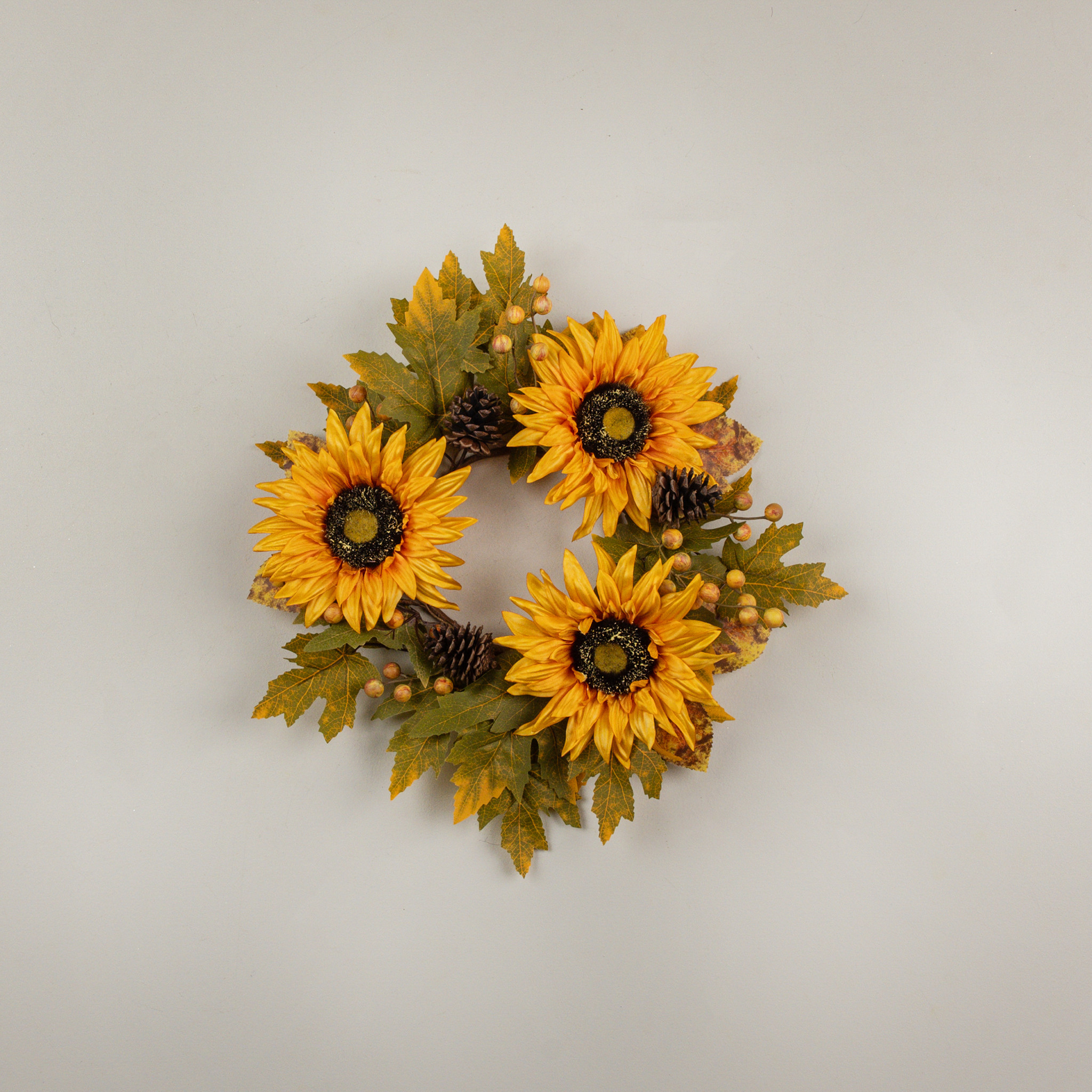 Autumn Sunflower Fields Candle Ring, 16", photo 2 of 3