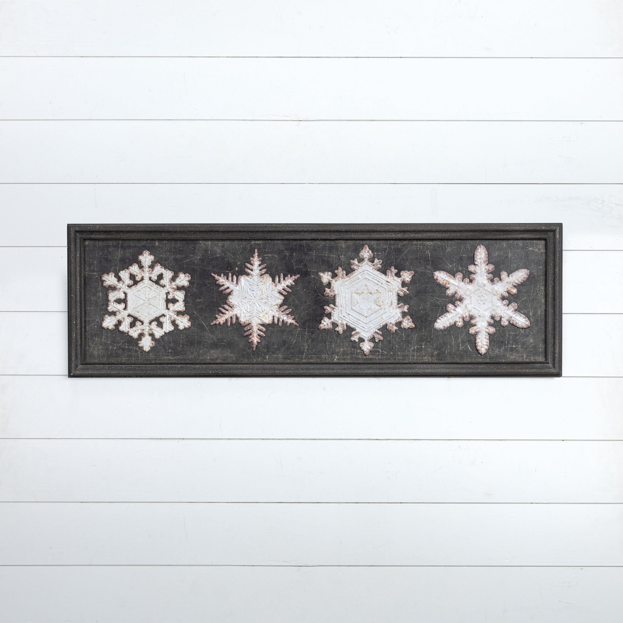 Framed White Metal Snowflakes, 50.5", photo 3 of 3