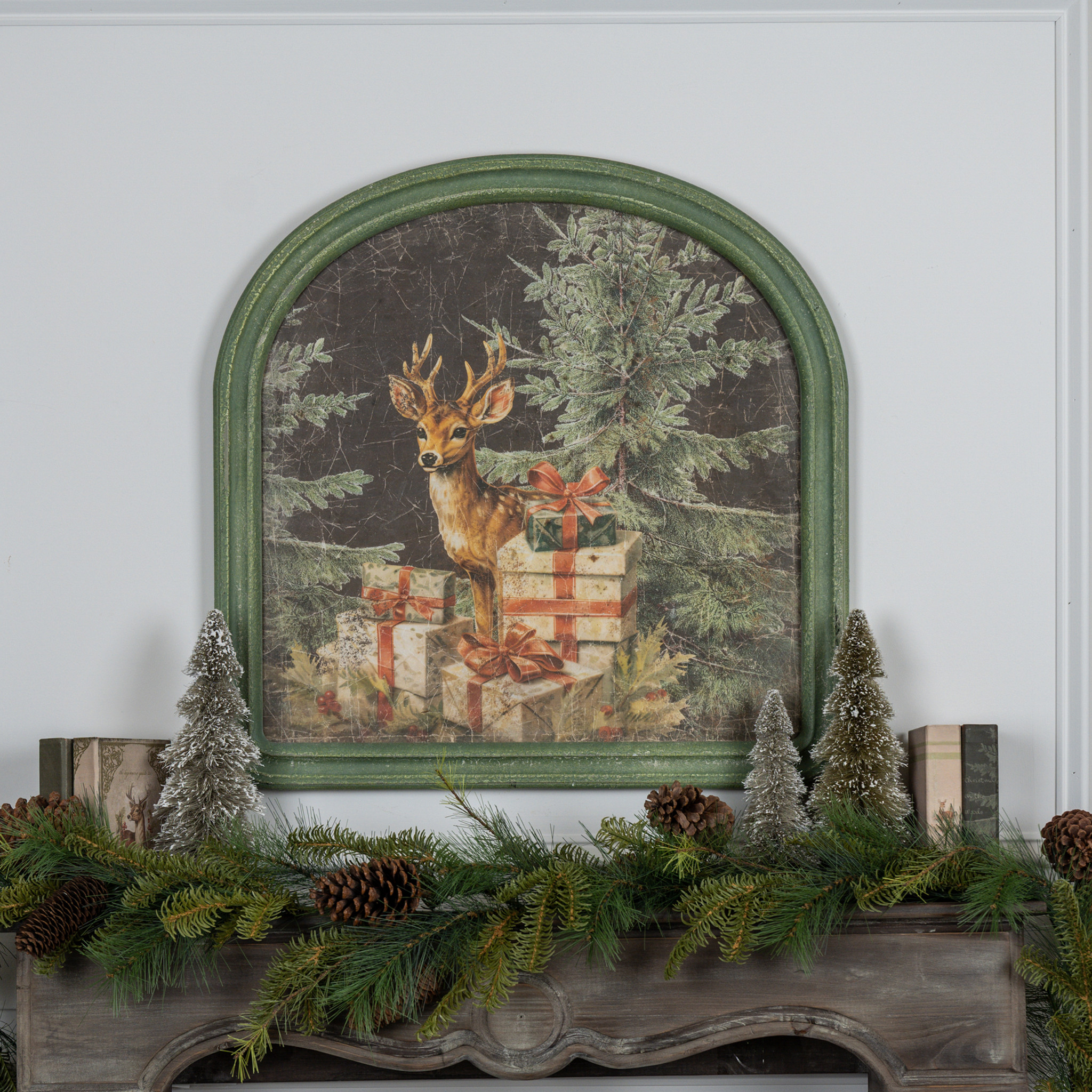 Framed Holiday Forest Scene Print