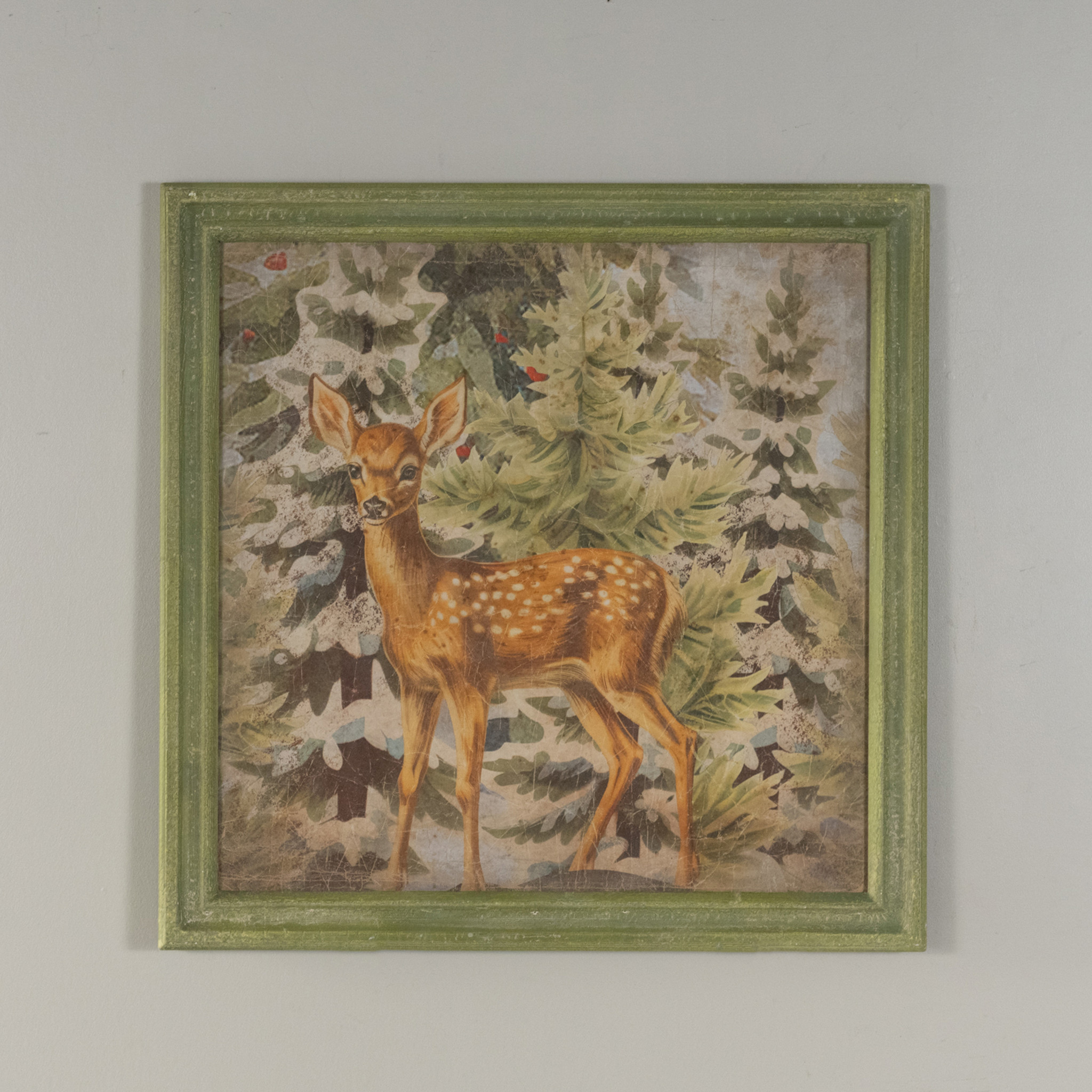 Framed Fawn in Forest Print