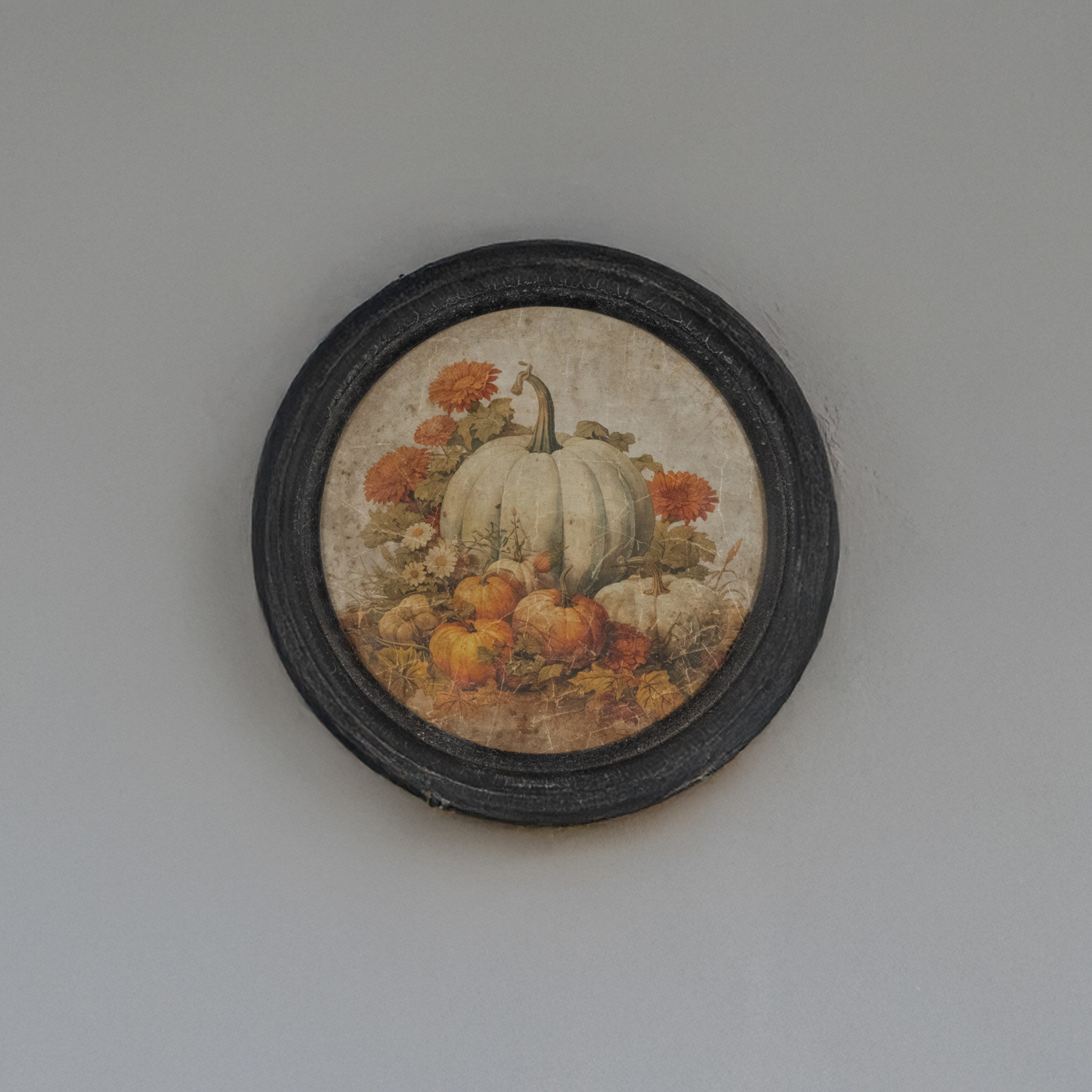 Round Framed Pumpkin Patch Print, photo 2 of 2
