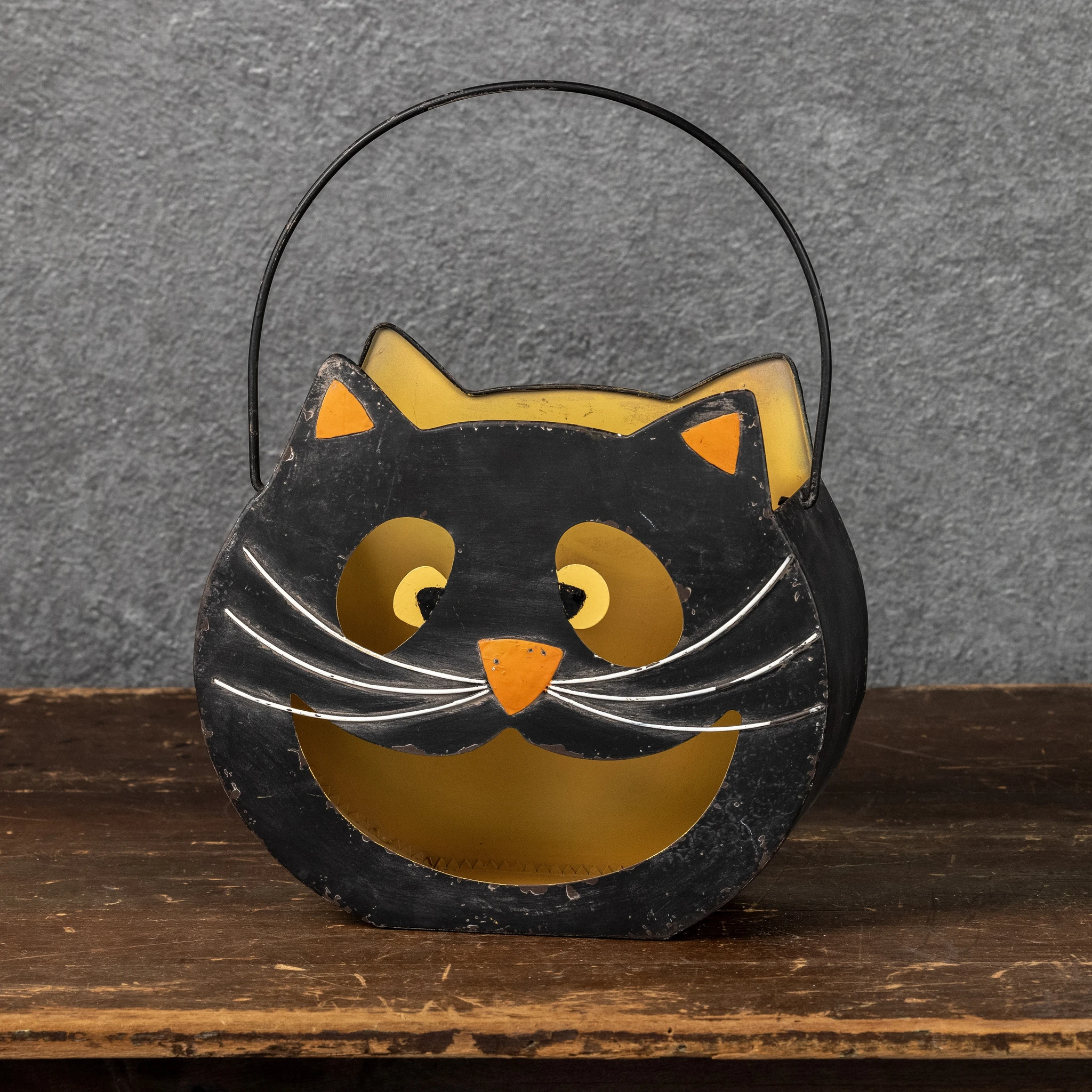 Vintage Black Cat Bucket, 10.75", photo 3 of 4