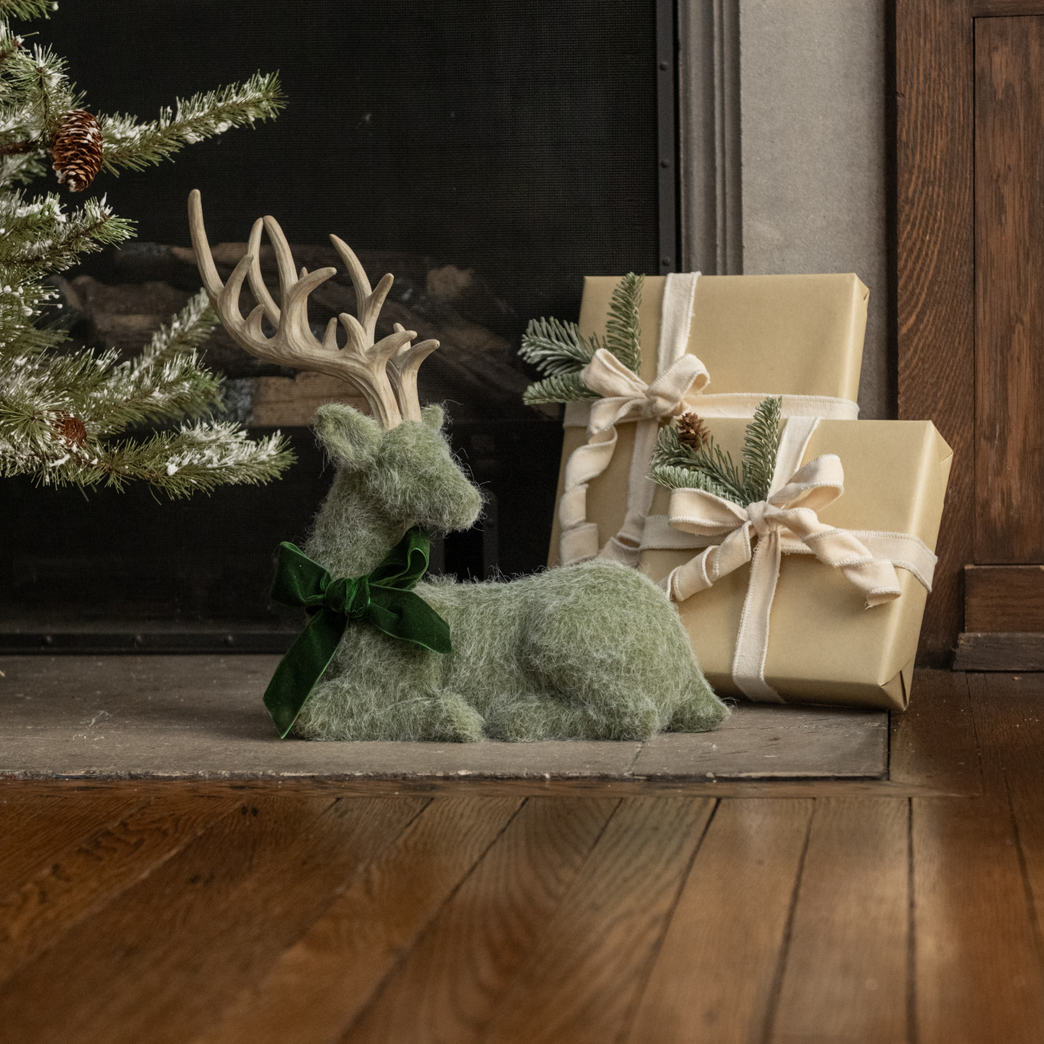 Green Felt Deer — photo 1 of 2
