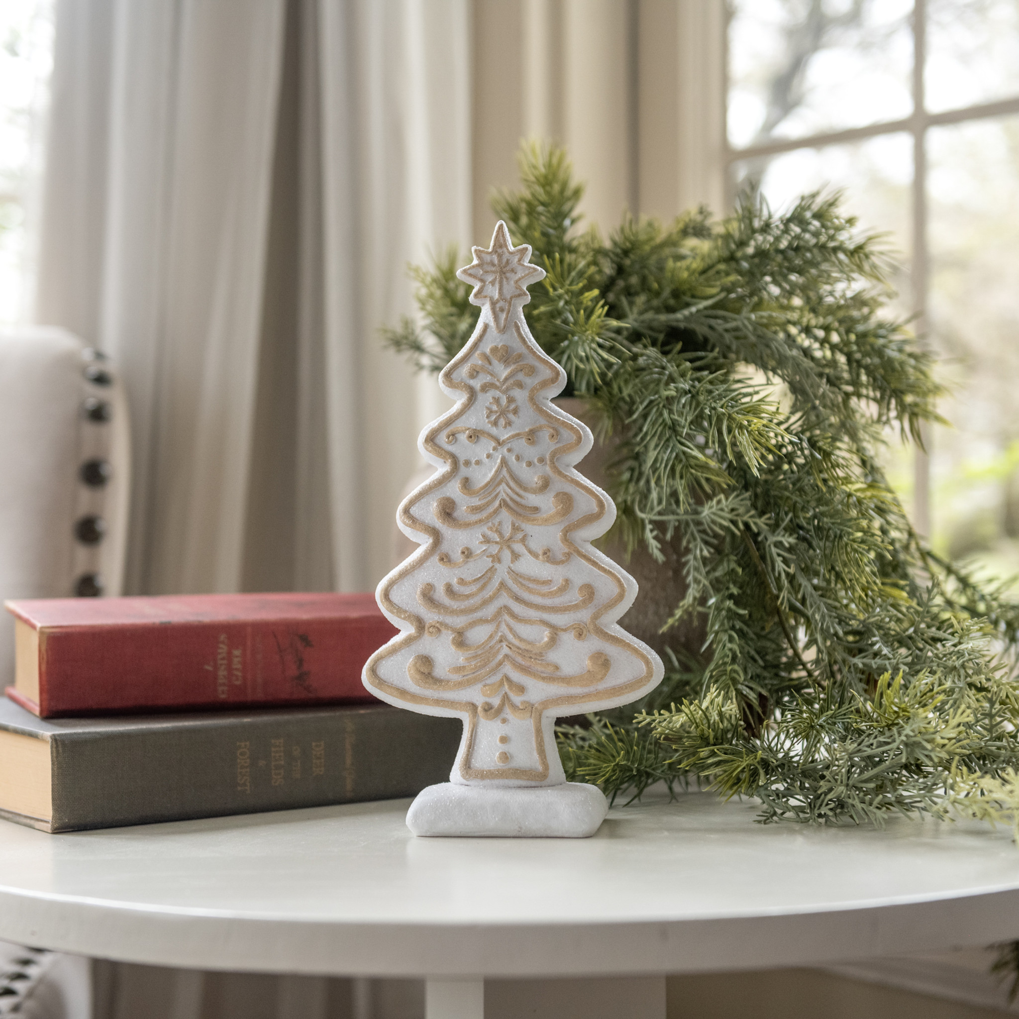 White Gingerbread Tree, 9"