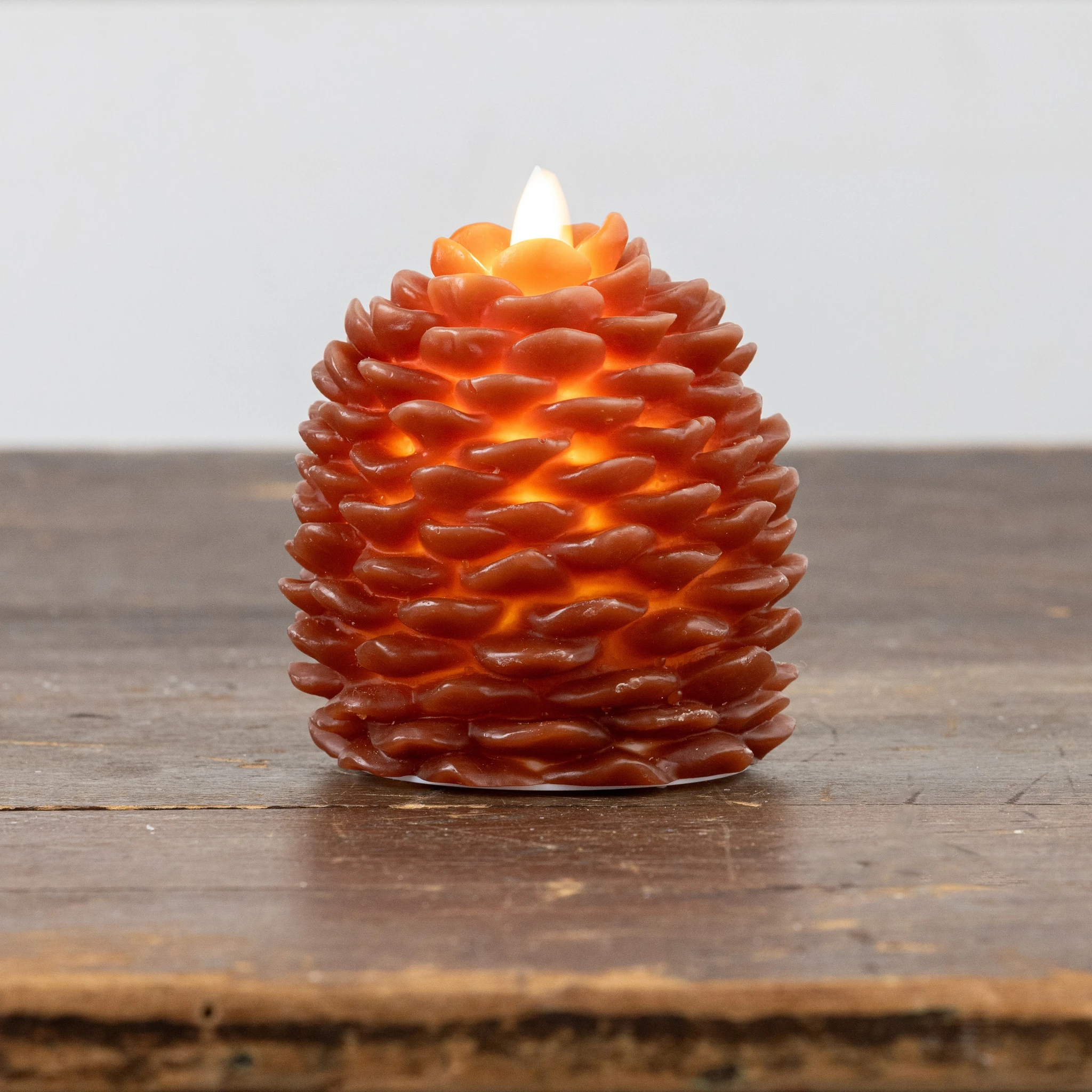Flameless Bronze Pinecone Candle, 4.25", photo 3 of 4