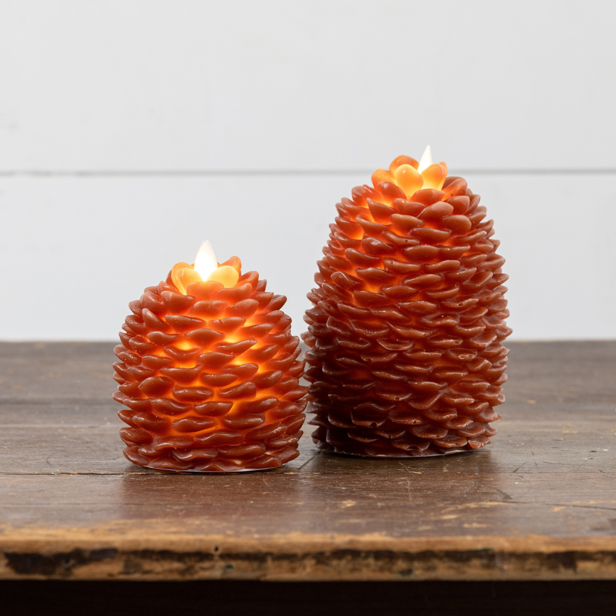 Flameless Bronze Pinecone Candle, 4.25", photo 4 of 4