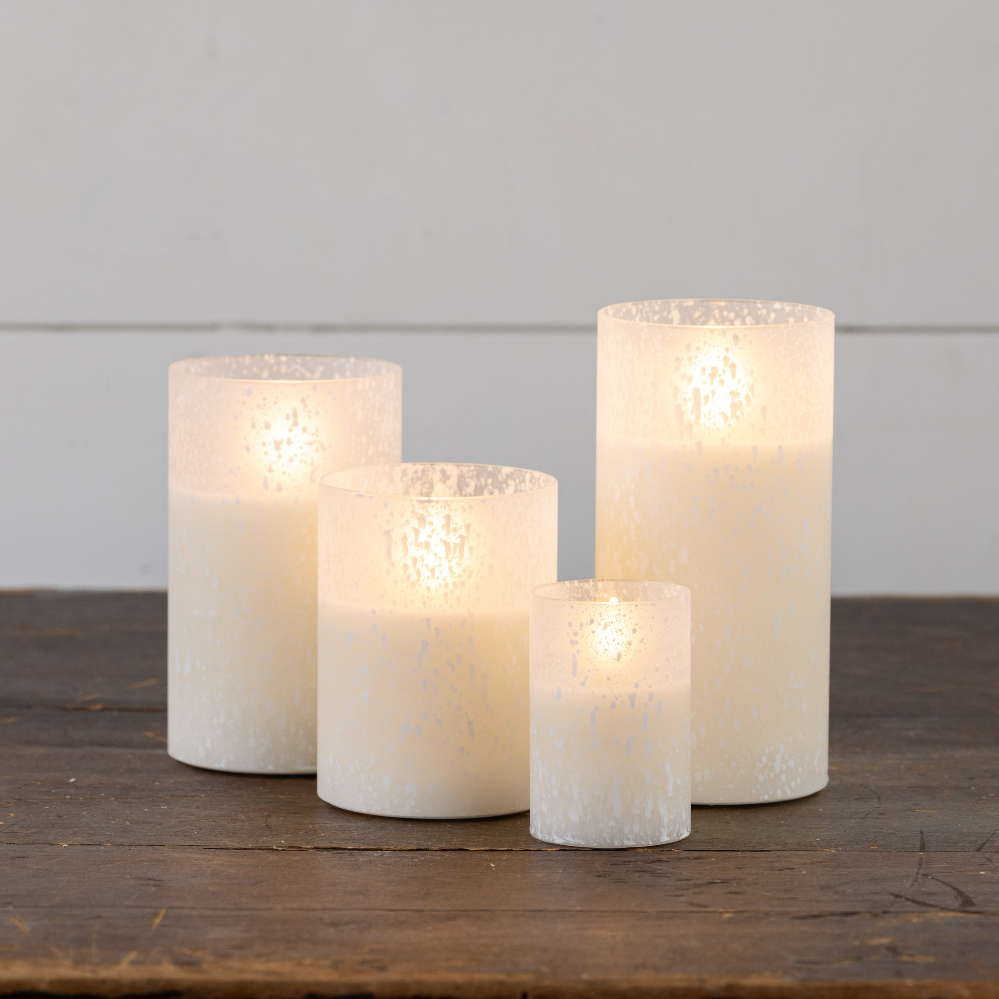 Flameless Snowy Glass Candle, 4", photo 6 of 6