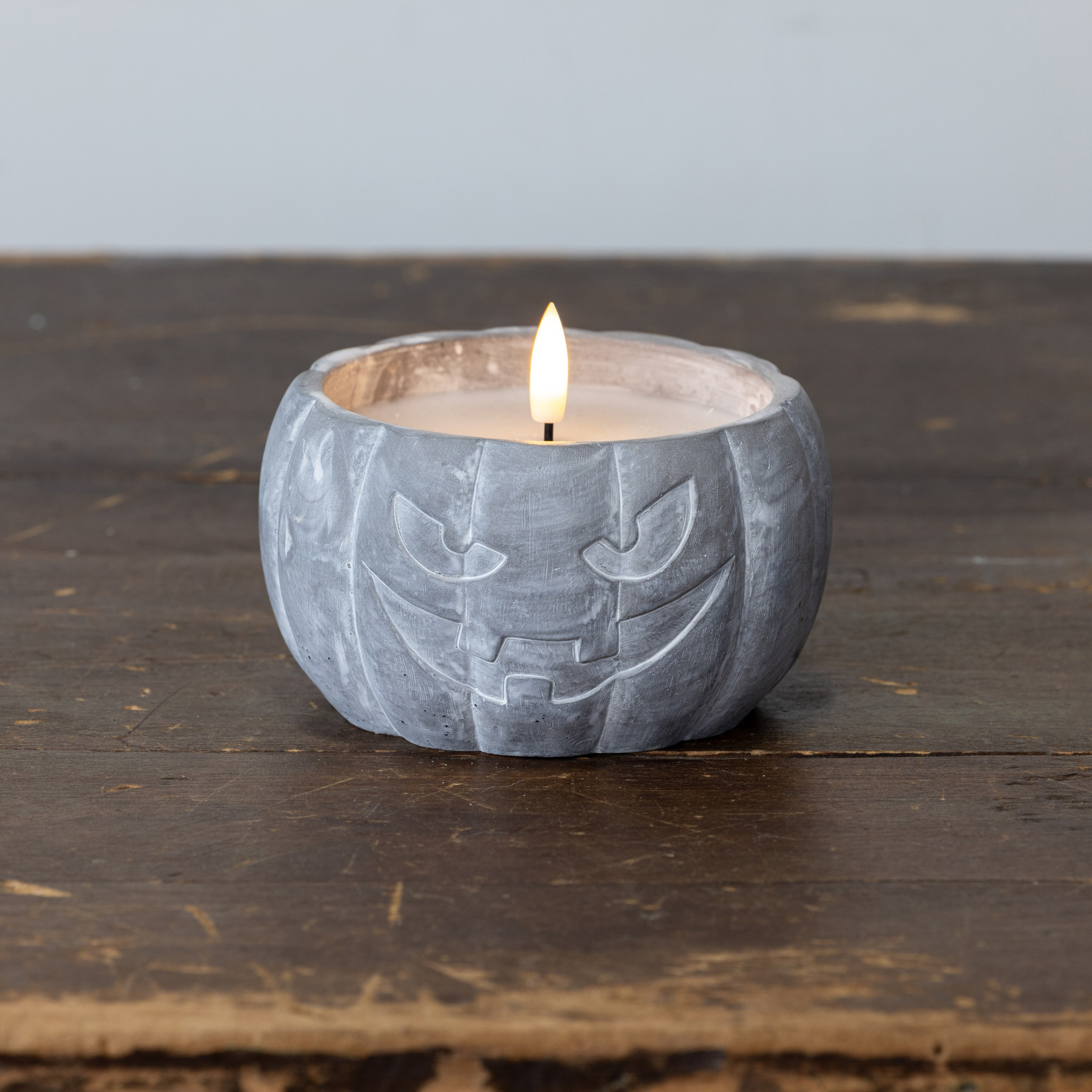 Flameless Jack-O-Lantern Candle, 3.5", photo 3 of 4