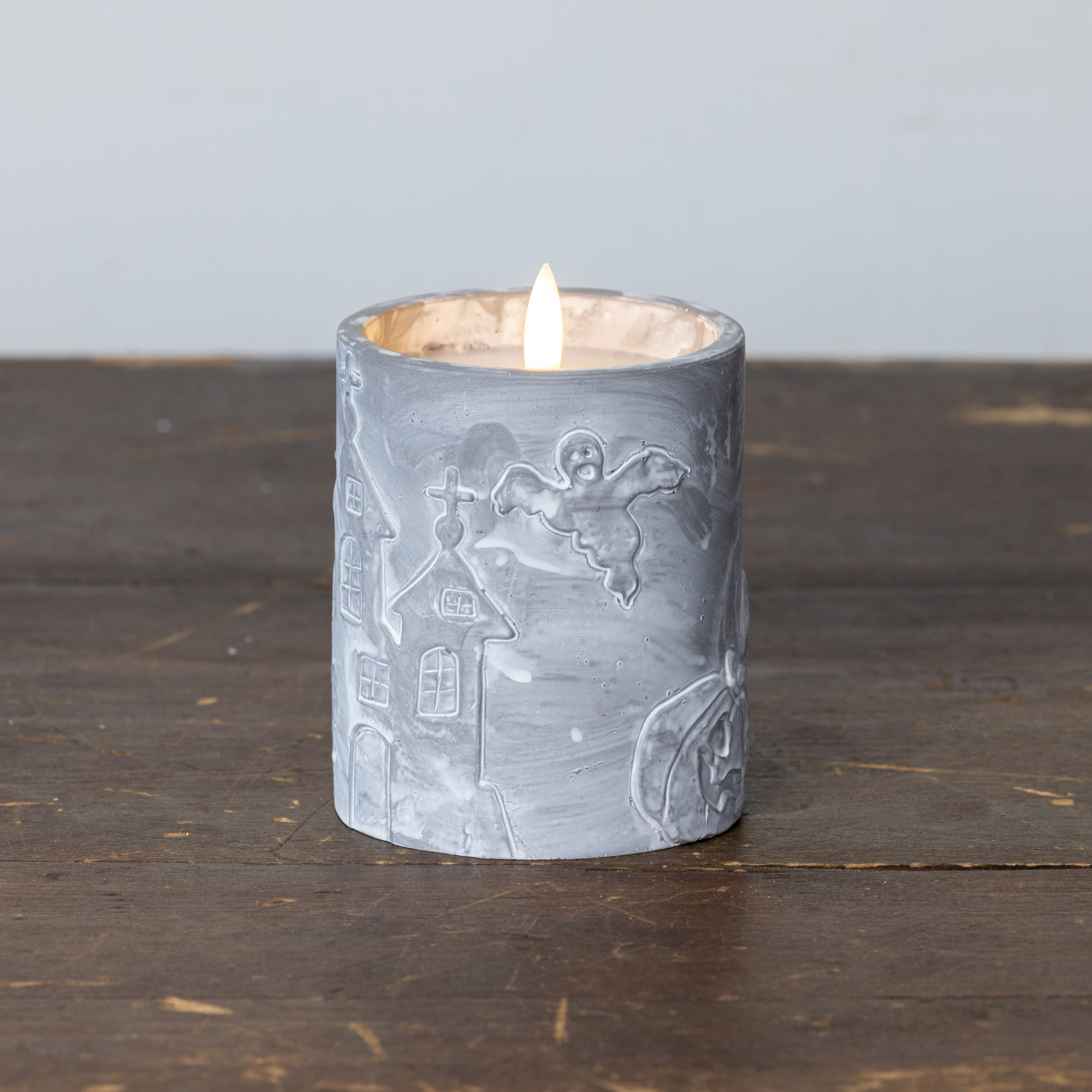 Flameless Haunted House Candle, 4.75", photo 3 of 4