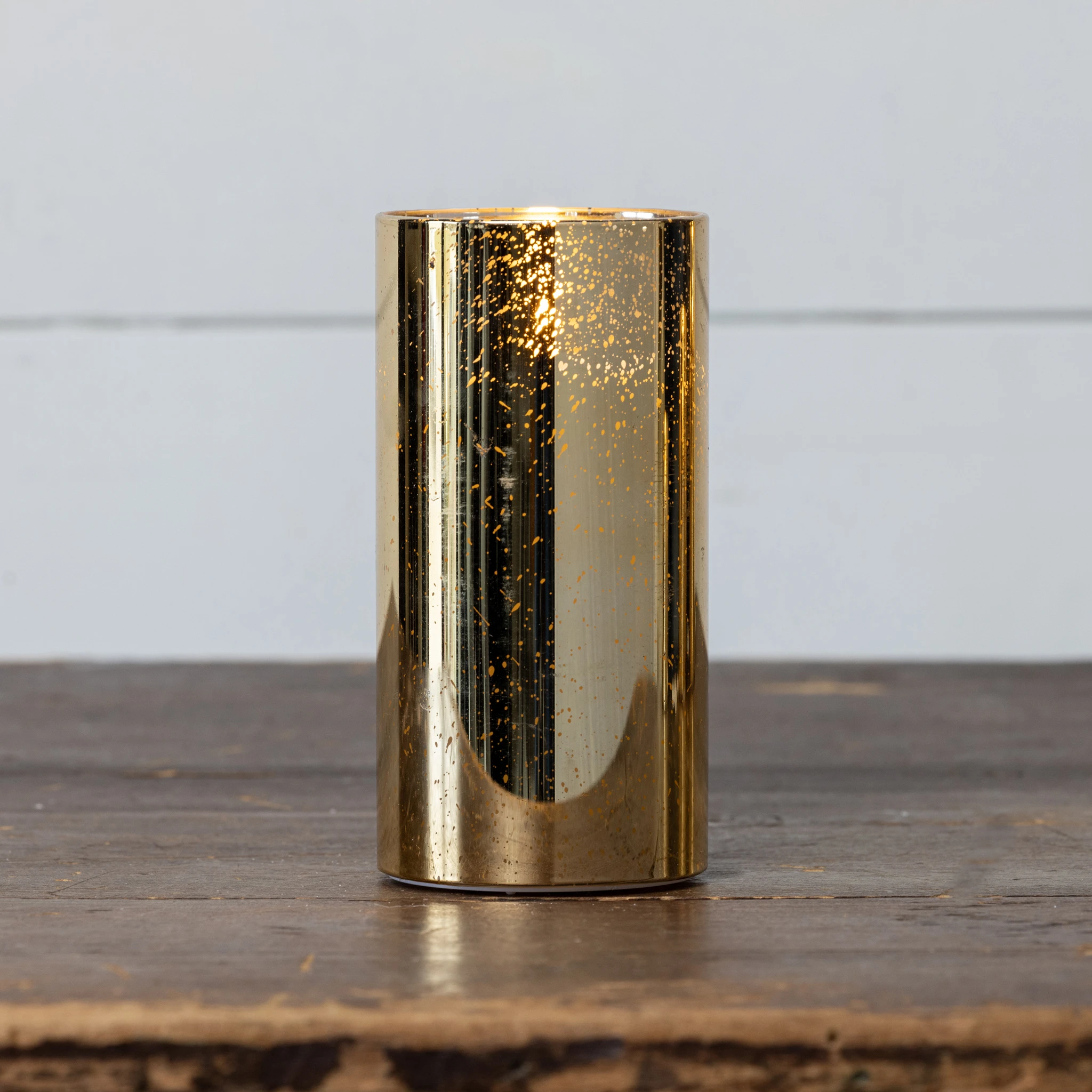 Flameless Gold Mercury Glass Candle, 6"