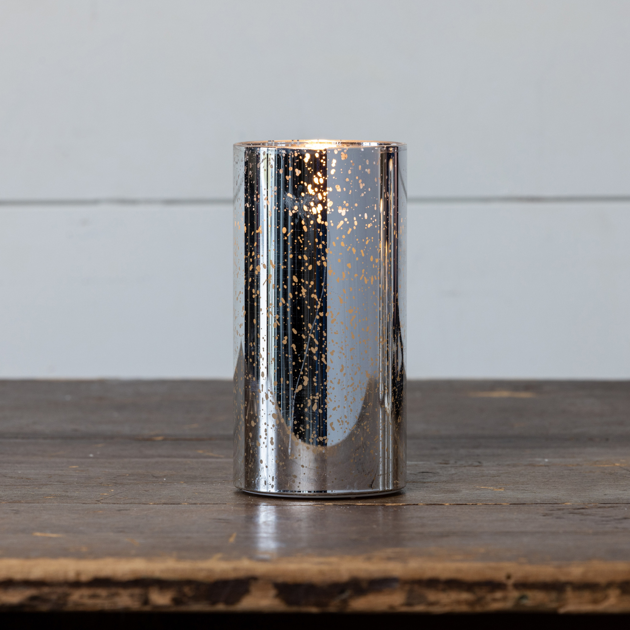 Flameless Silver Mercury Glass Candle, 6", photo 2 of 4