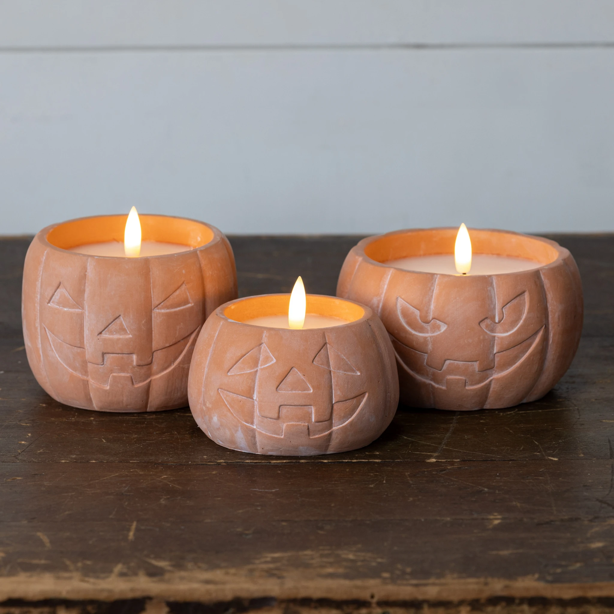 Flameless Orange Jack-O-Lantern Candle, 3", photo 4 of 4