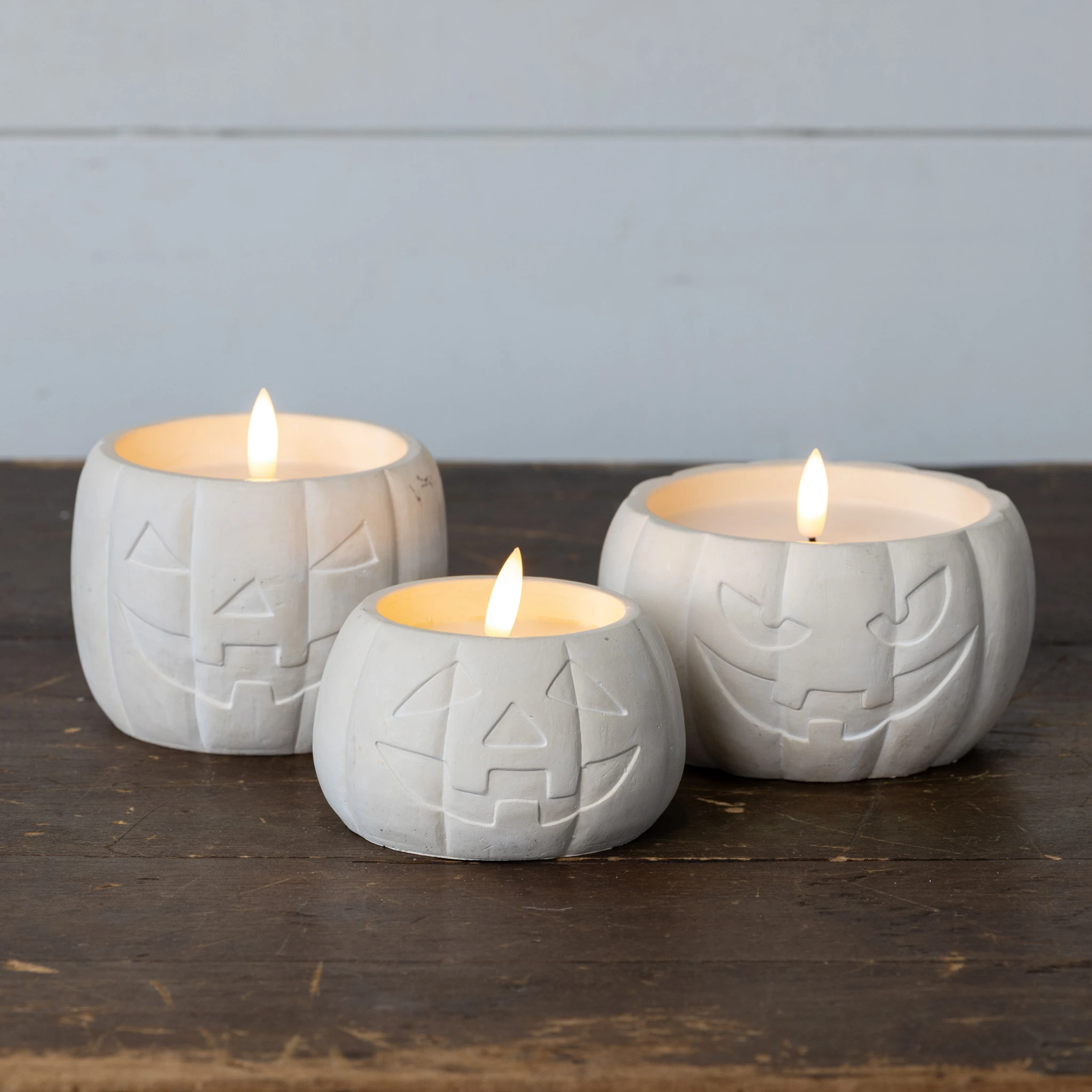 Flameless Cream Jack-O-Lantern Candle, 3.75", photo 4 of 4