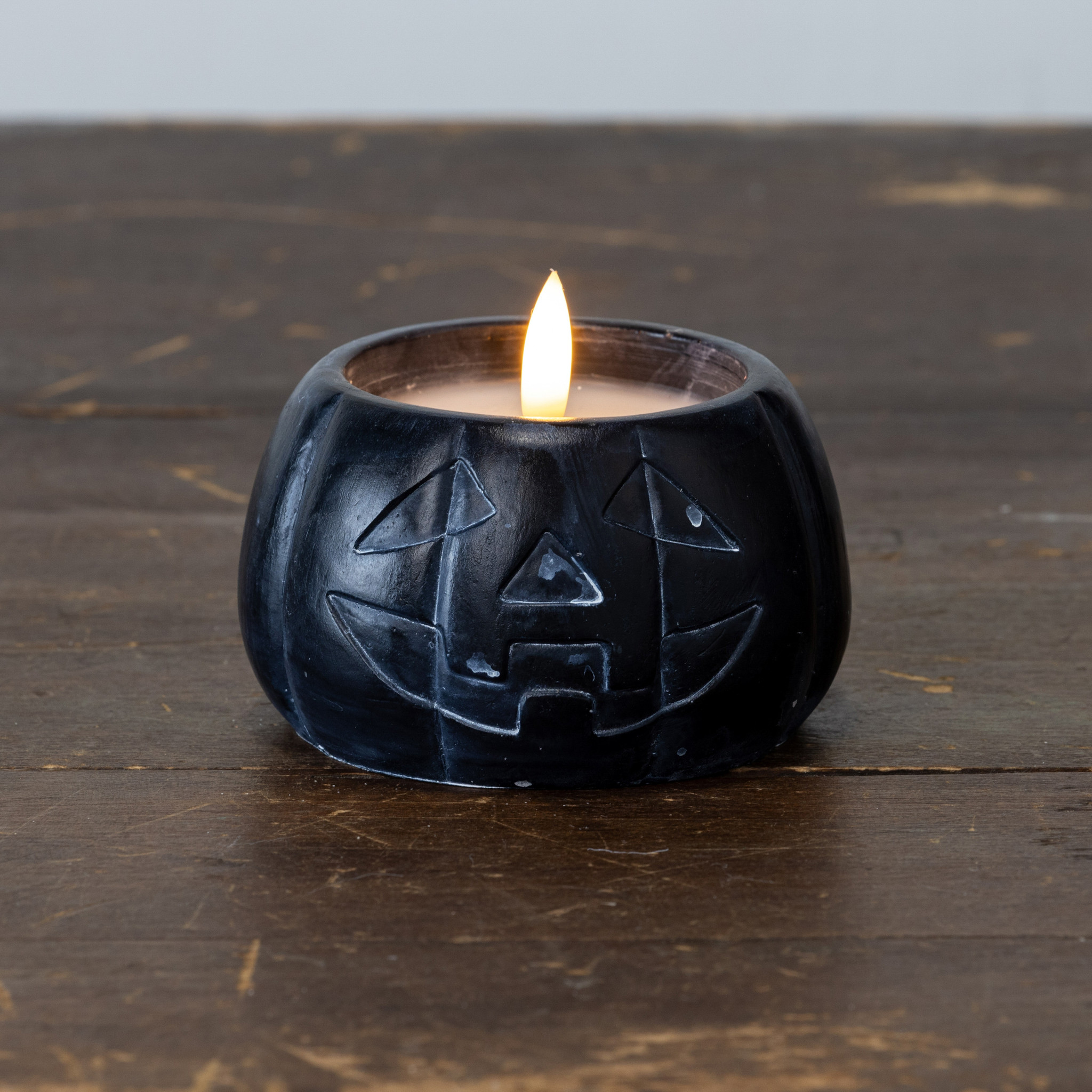 Flameless Black Jack-O-Lantern Candle, 3", photo 3 of 4