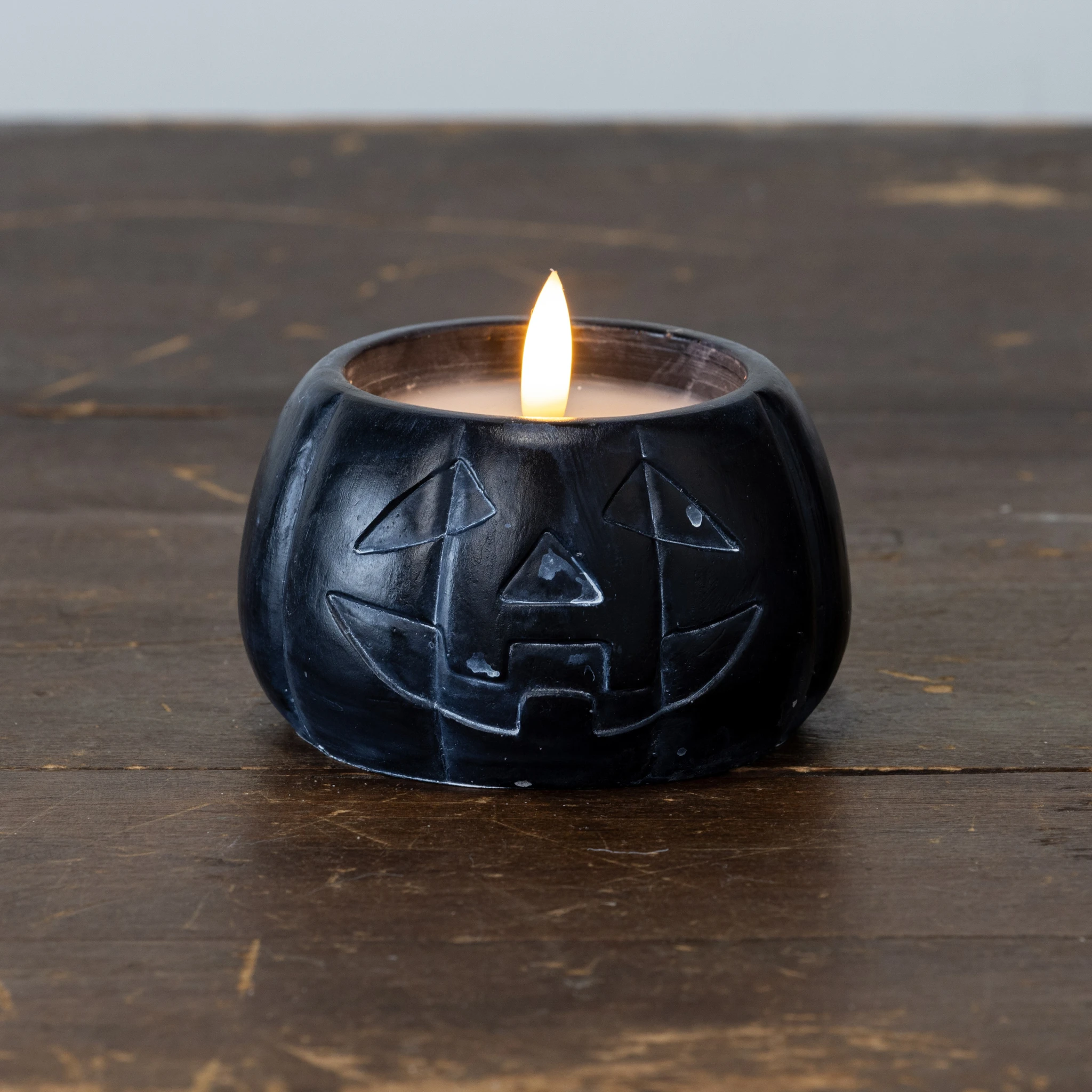 Flameless Black Jack-O-Lantern Candle, 3", photo 3 of 4