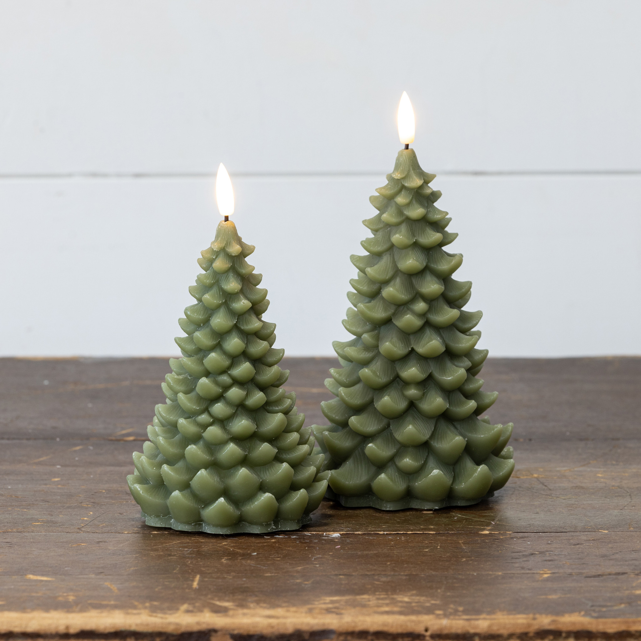 Flameless Cream Balsam Tree Candle, 8", photo 3 of 5