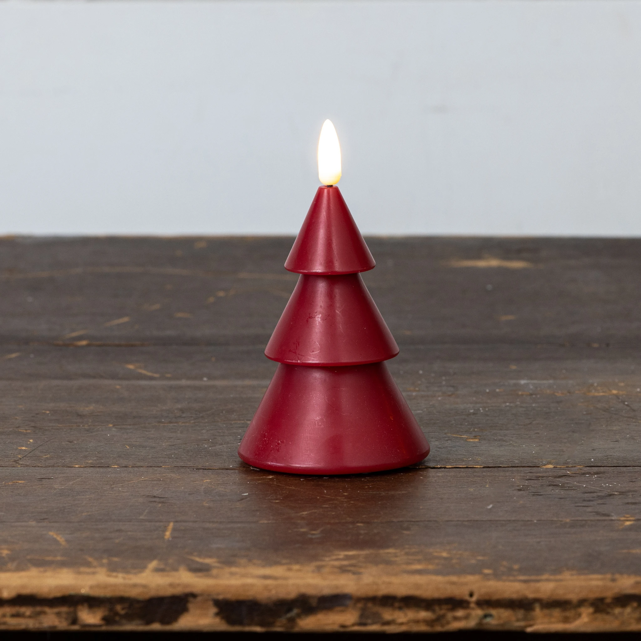 Flameless Red Smooth Tree Candle, 5", photo 2 of 4