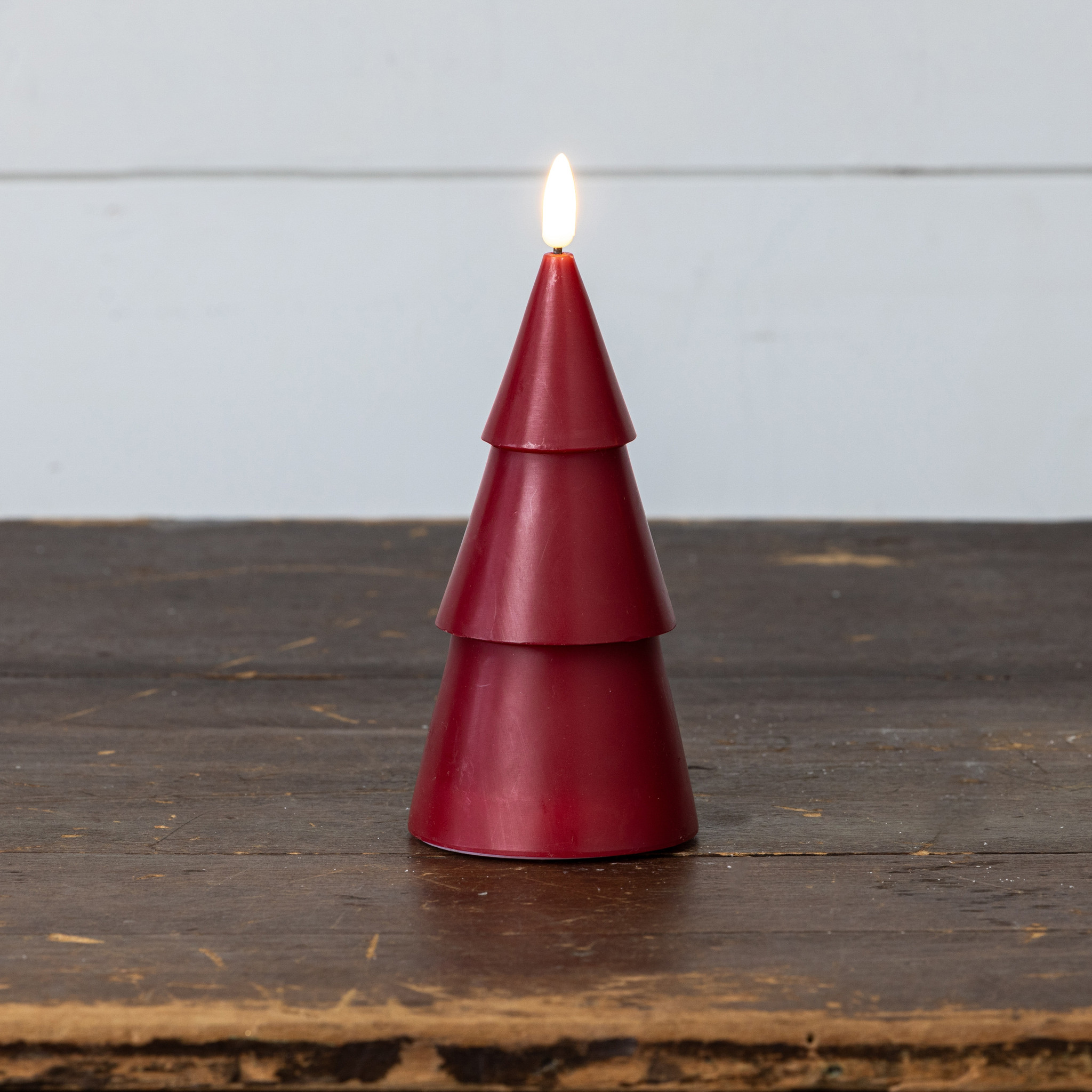 Flameless Red Smooth Tree Candle, 7", photo 2 of 4