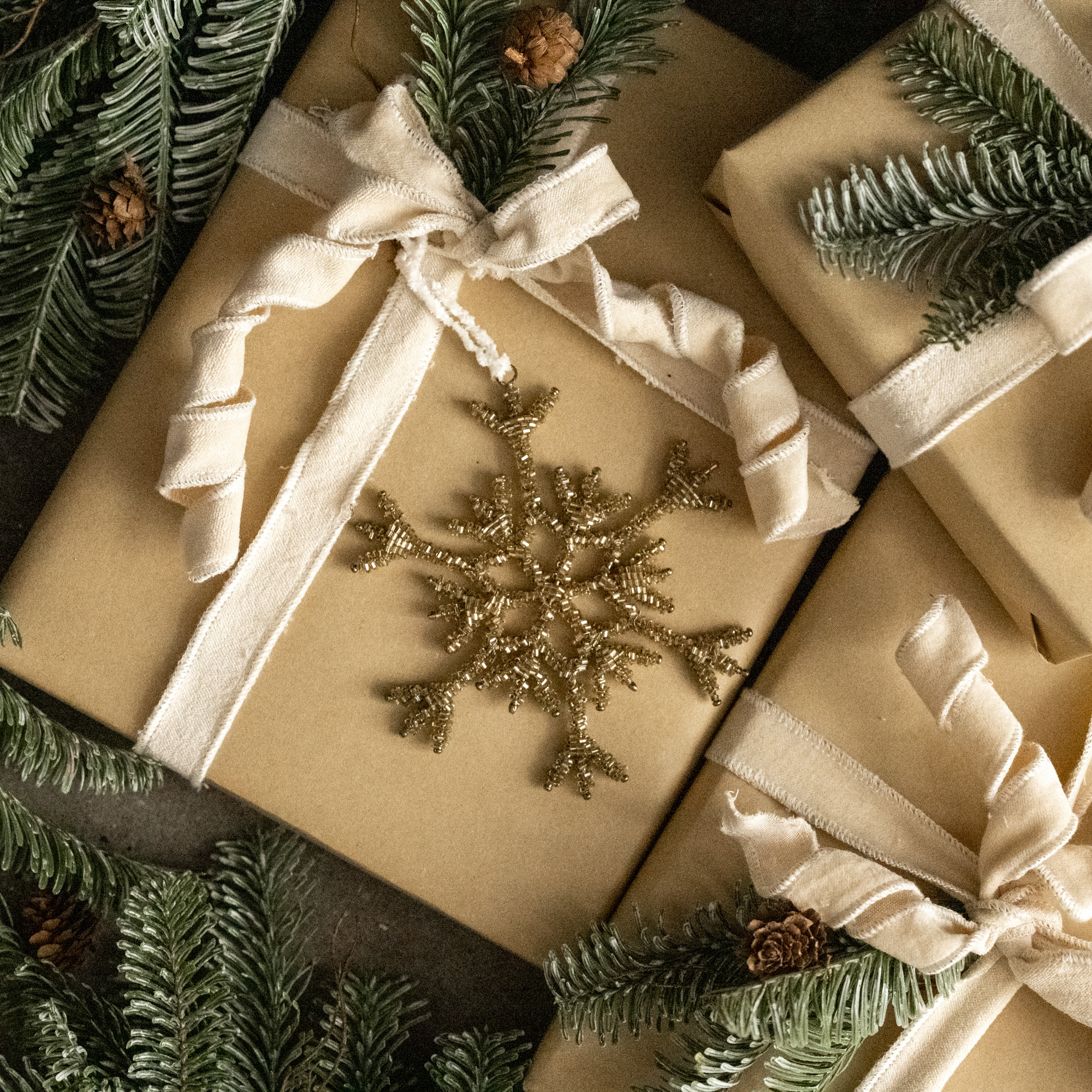 Gold Pointed Snowflake Ornament, 6"