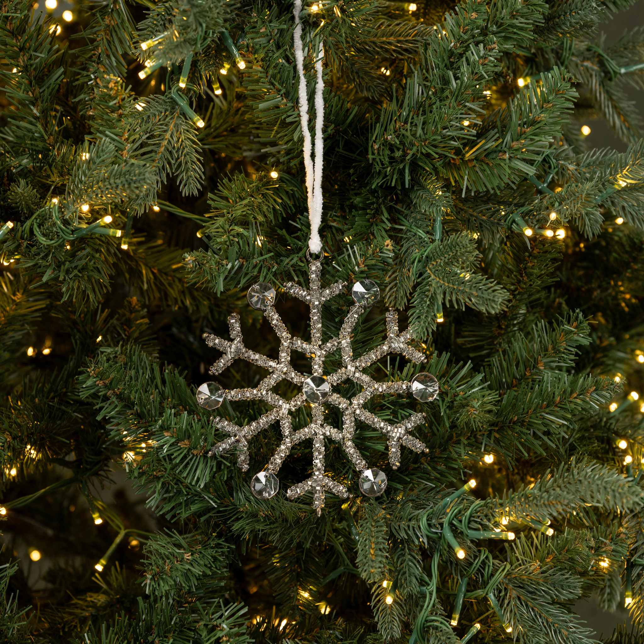 Silver Rhinestone Snowflake Ornament, 5.75", photo 2 of 2