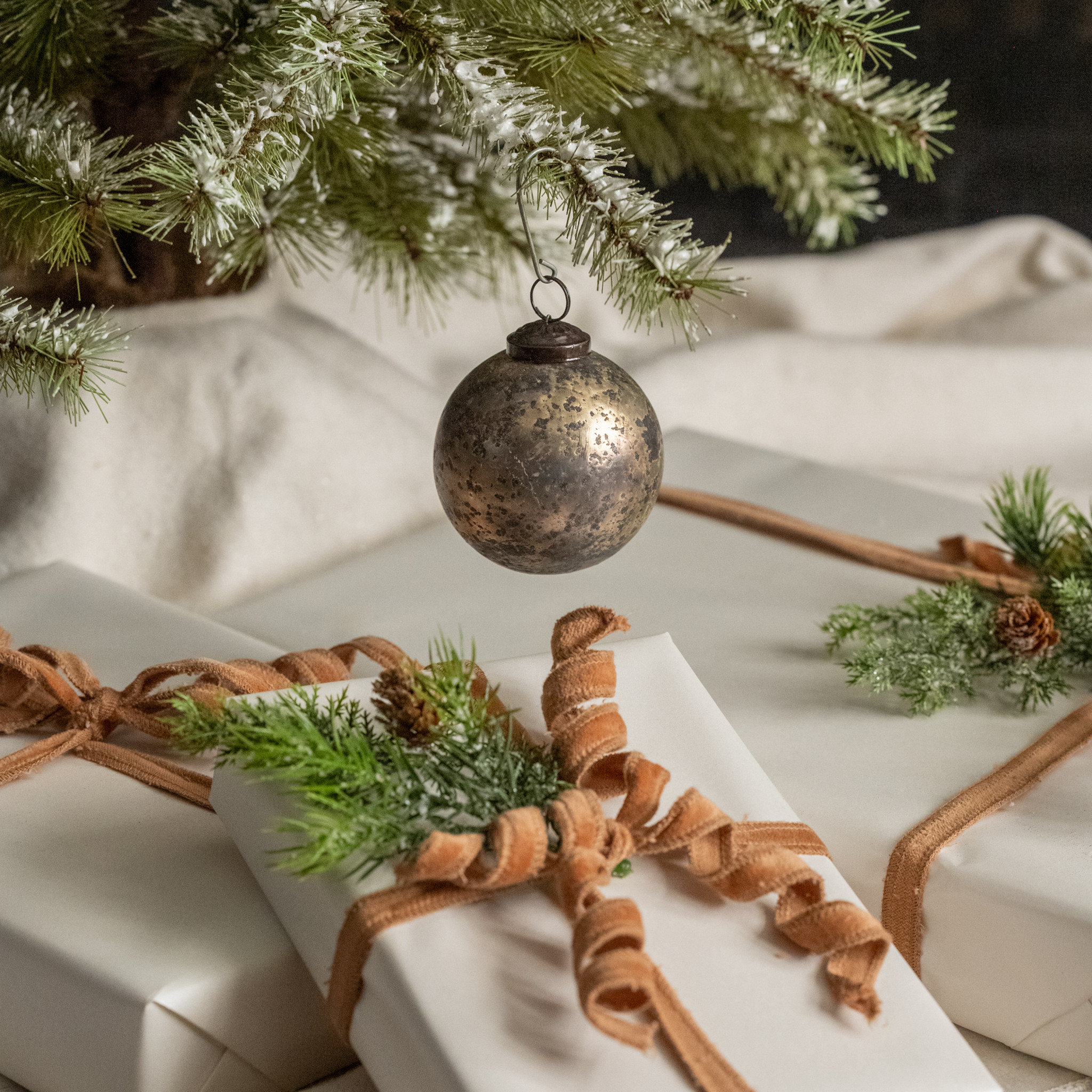Silver Crackle Kugel Ornament, 3", photo 2 of 2