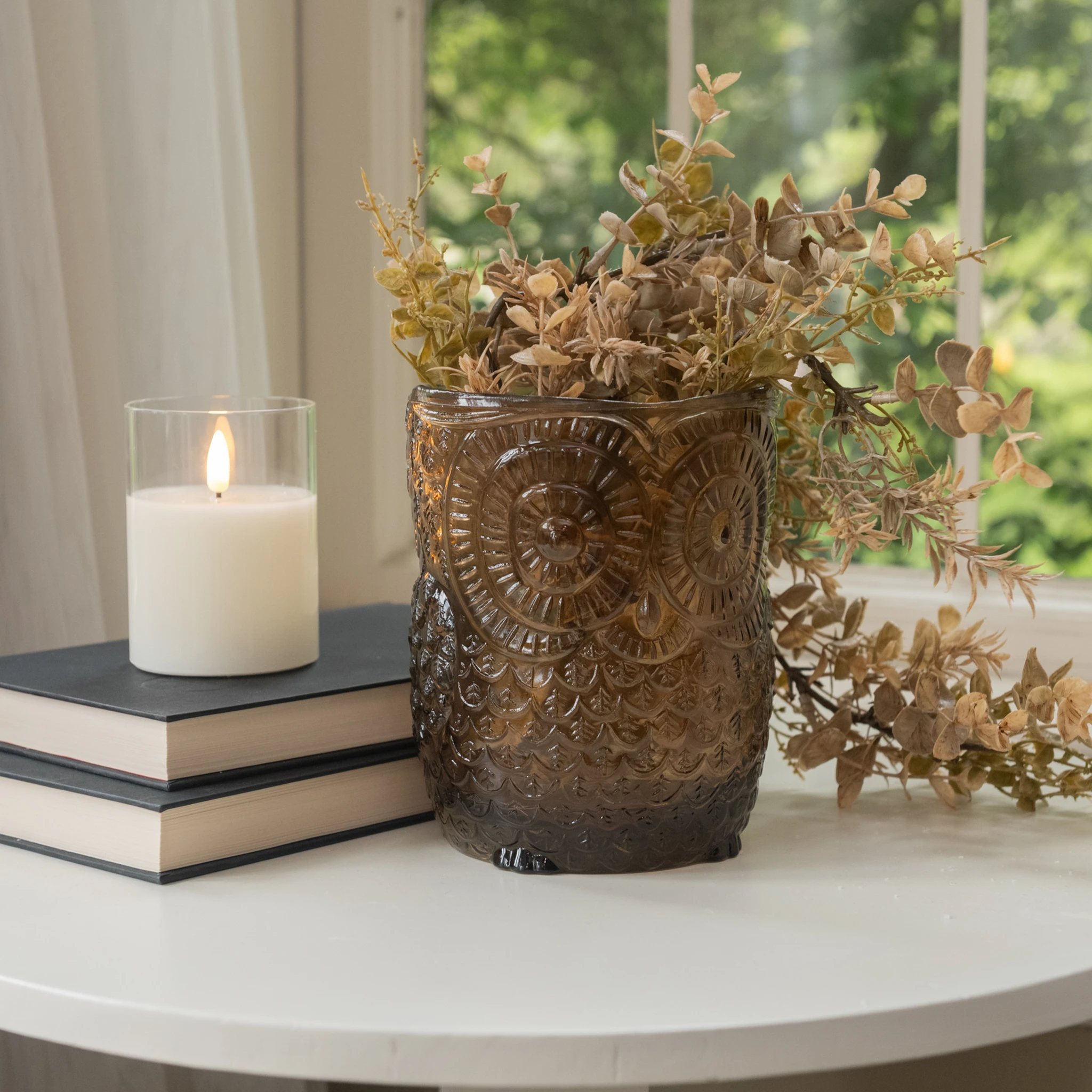 Brown Owl Vase