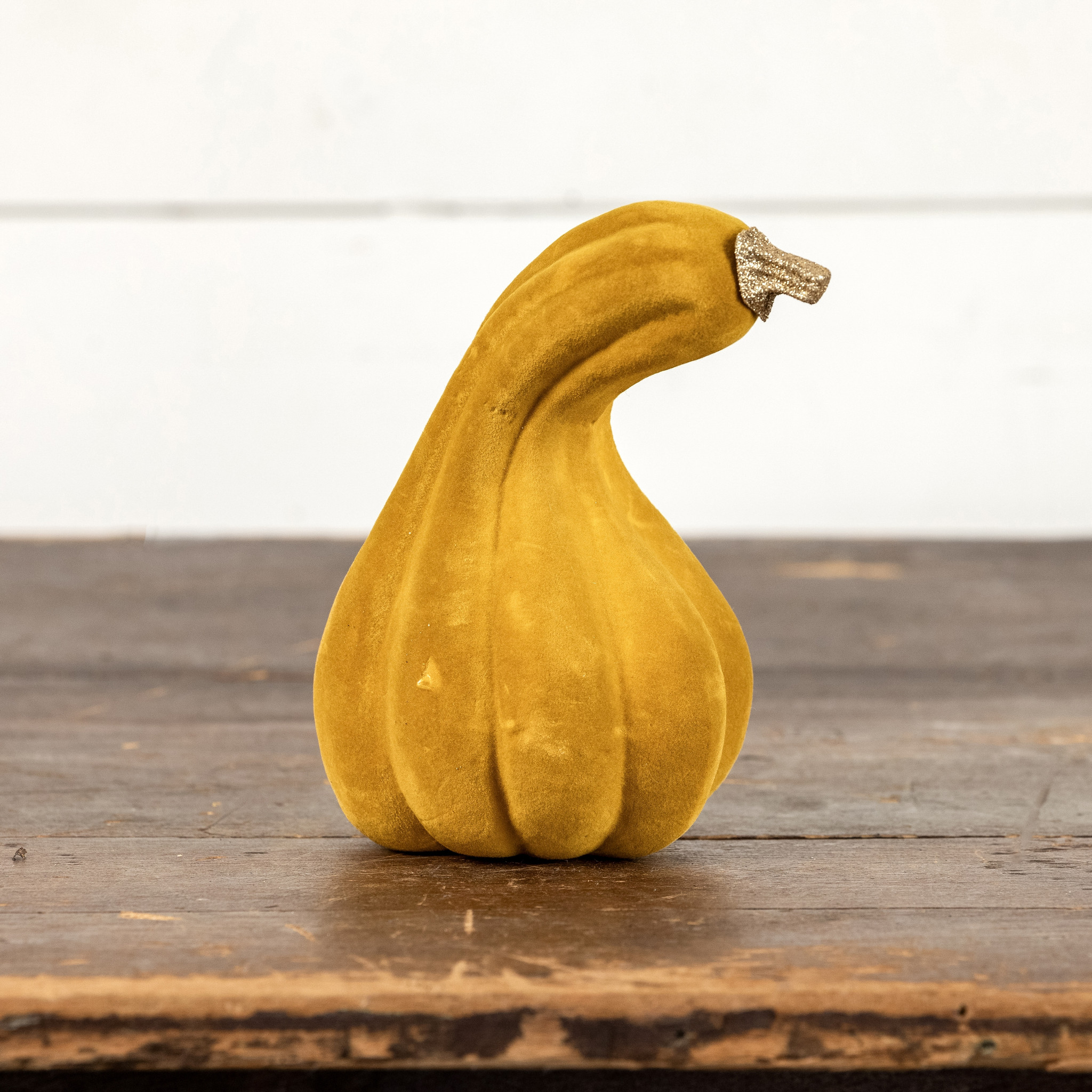 Gold Flocked Gourd, 6.5"