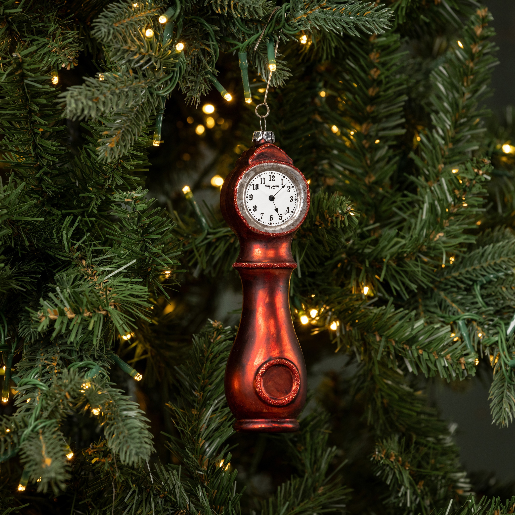 Standing Red Clock Ornament, photo 2 of 3