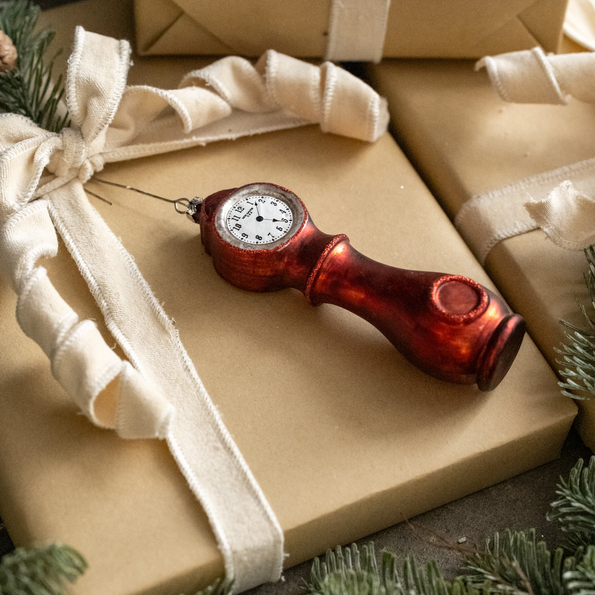 Standing Red Clock Ornament, photo 3 of 3