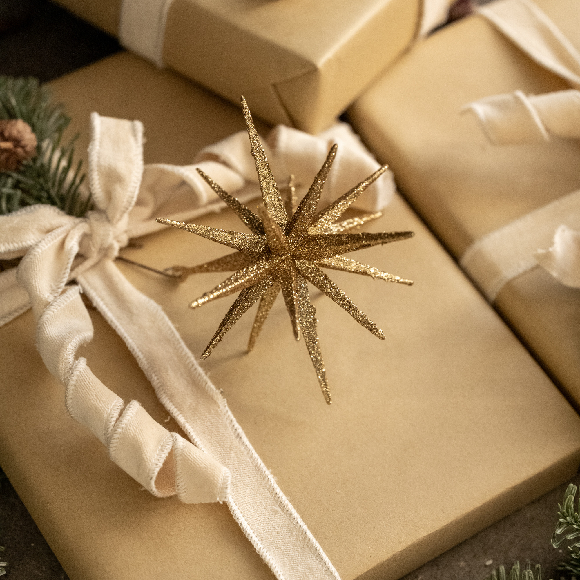 Gold Pointed Star Ornament, 6", photo 3 of 3