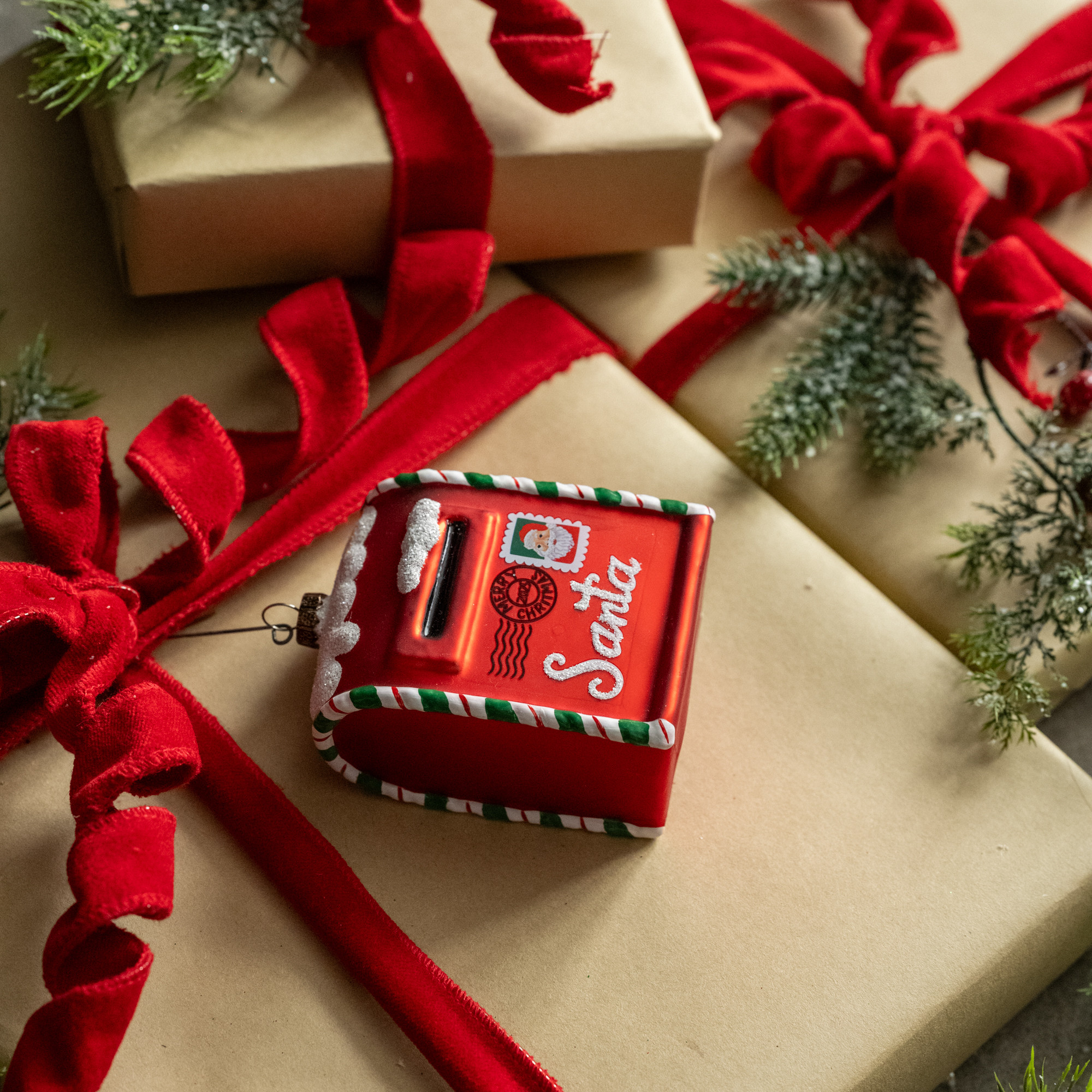 Red Letters to Santa Mailbox Ornament, photo 4 of 4