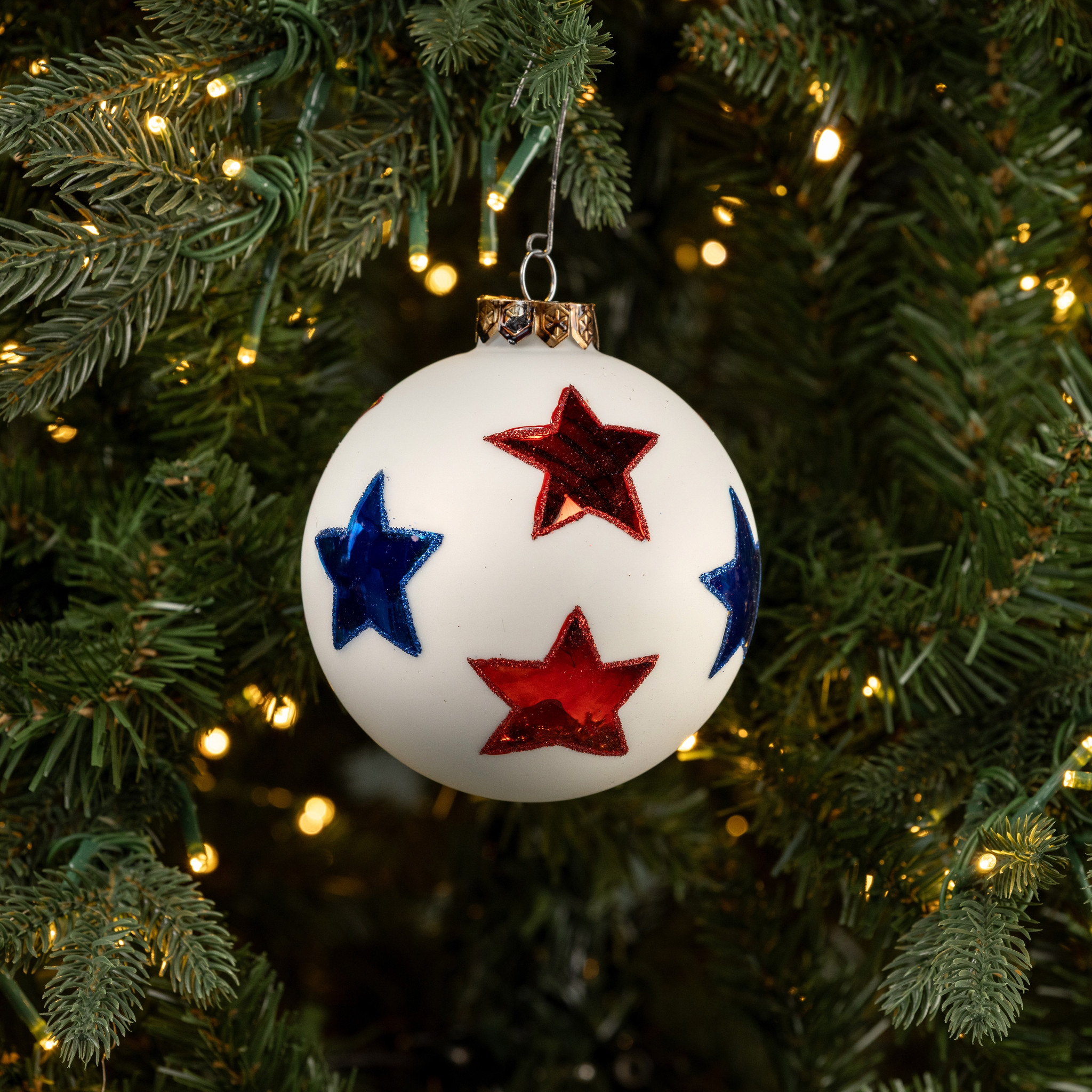 Patriotic Ornament with Blue & Red Stars
