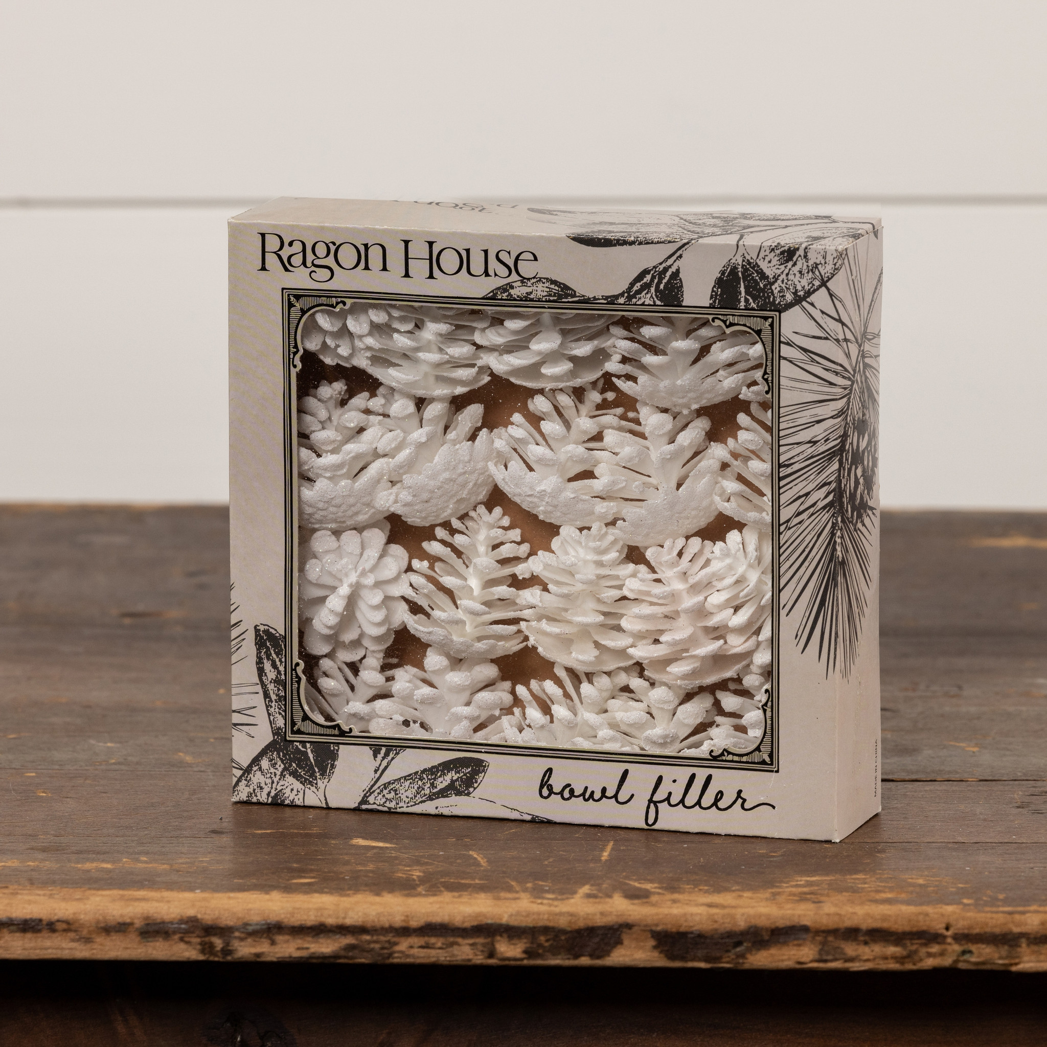 White Glittered Pinecones, Set of 20, photo 3 of 3